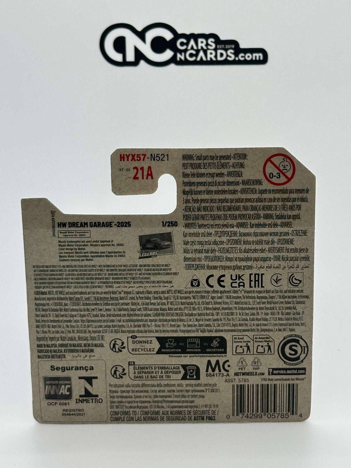 2025 Hot Wheels HW Dream Garage 2/5 Mazda MX-5 Miata Short Card (Card Crease)