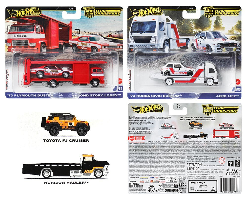 2025 Hot Wheels Premium Car Culture Team Transport 2025 G Assortment Set of 3