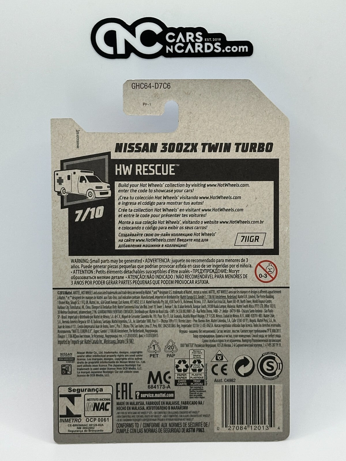 2019 Hot Wheels HW Rescue 7/10 Police Nissan 300ZX Twin Turbo