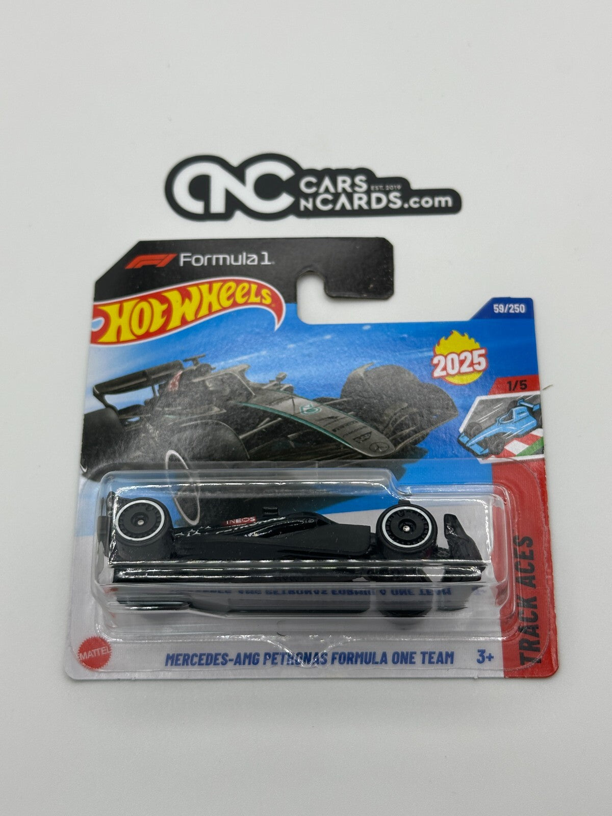 2025 Hot Wheels Mercedes-AMG F1 Formula One Team (Cracked Blister) Short Card
