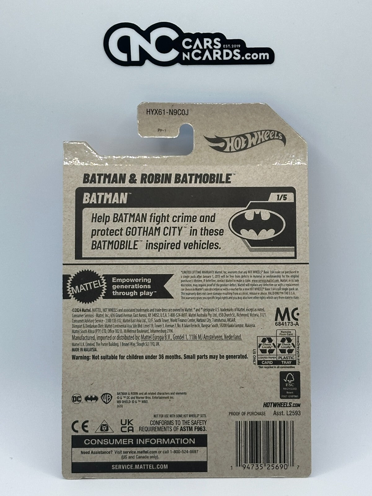 2025 Hot Wheels Batman 1/5 Batman & Robin Batmobile