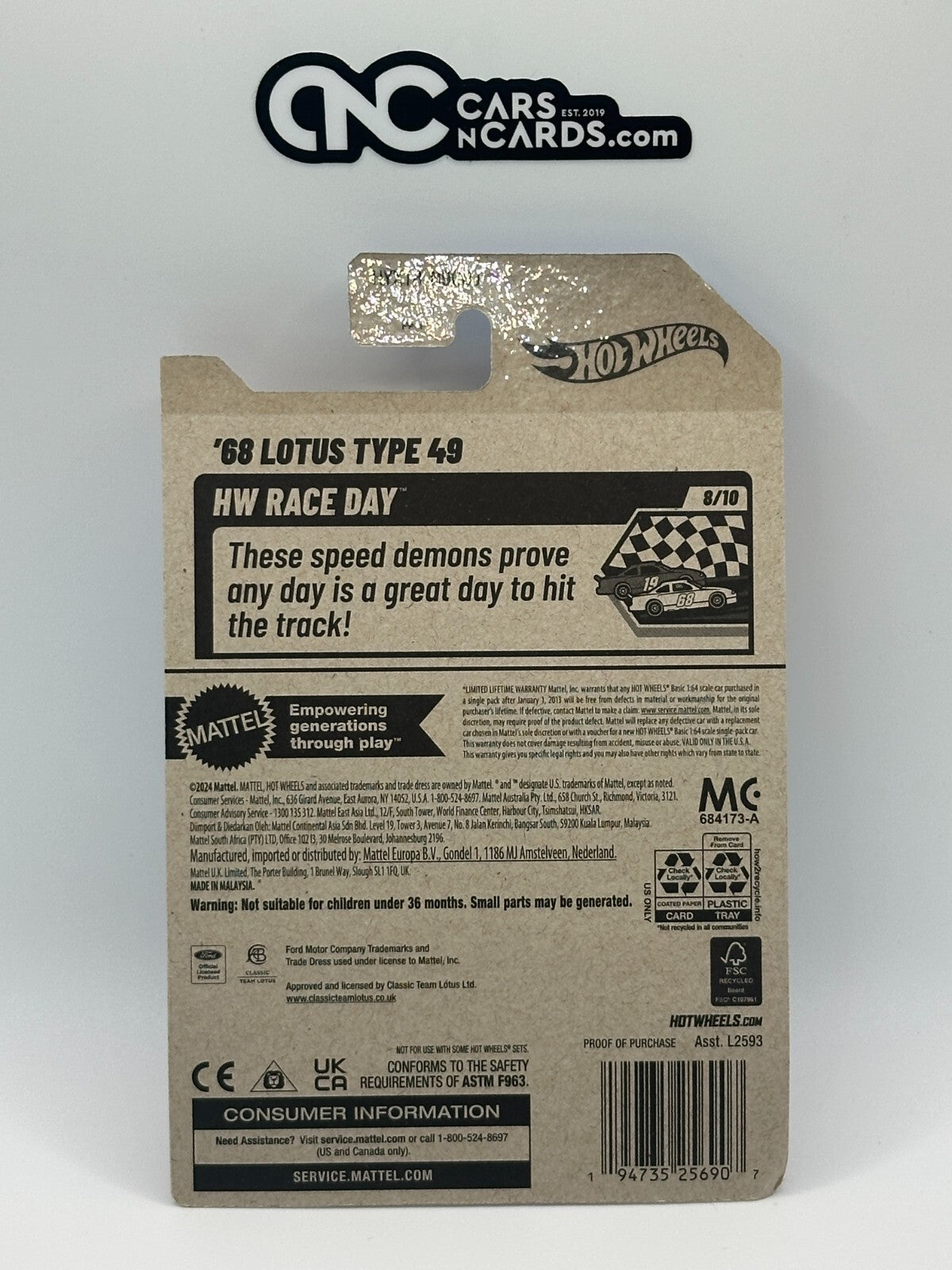 2025 Hot Wheels HW Race Day 8/10 '68 Lotus Type 49