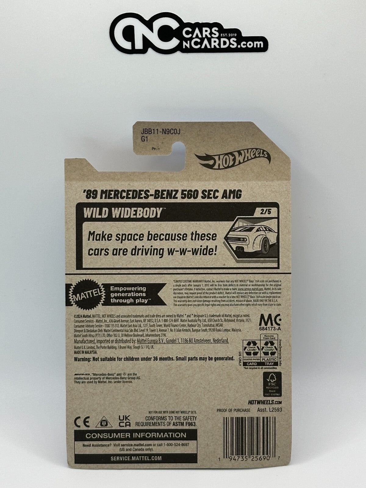 2025 Hot Wheels Wild Widebody 2/5 '89 Mercedes-Benz 560 SEC AMG