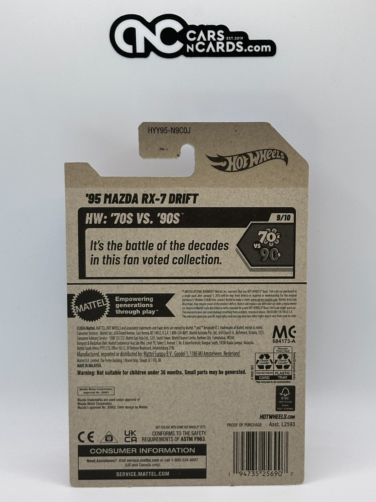 2025 Hot Wheels HW: '70s VS. '90s 8/10 '95 Mazda RX-7 Drift