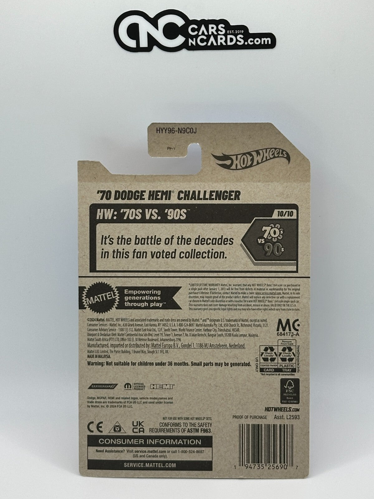 2025 Hot Wheels HW: '70s VS. '90s 10/10 '70 Dodge Hemi Challenger