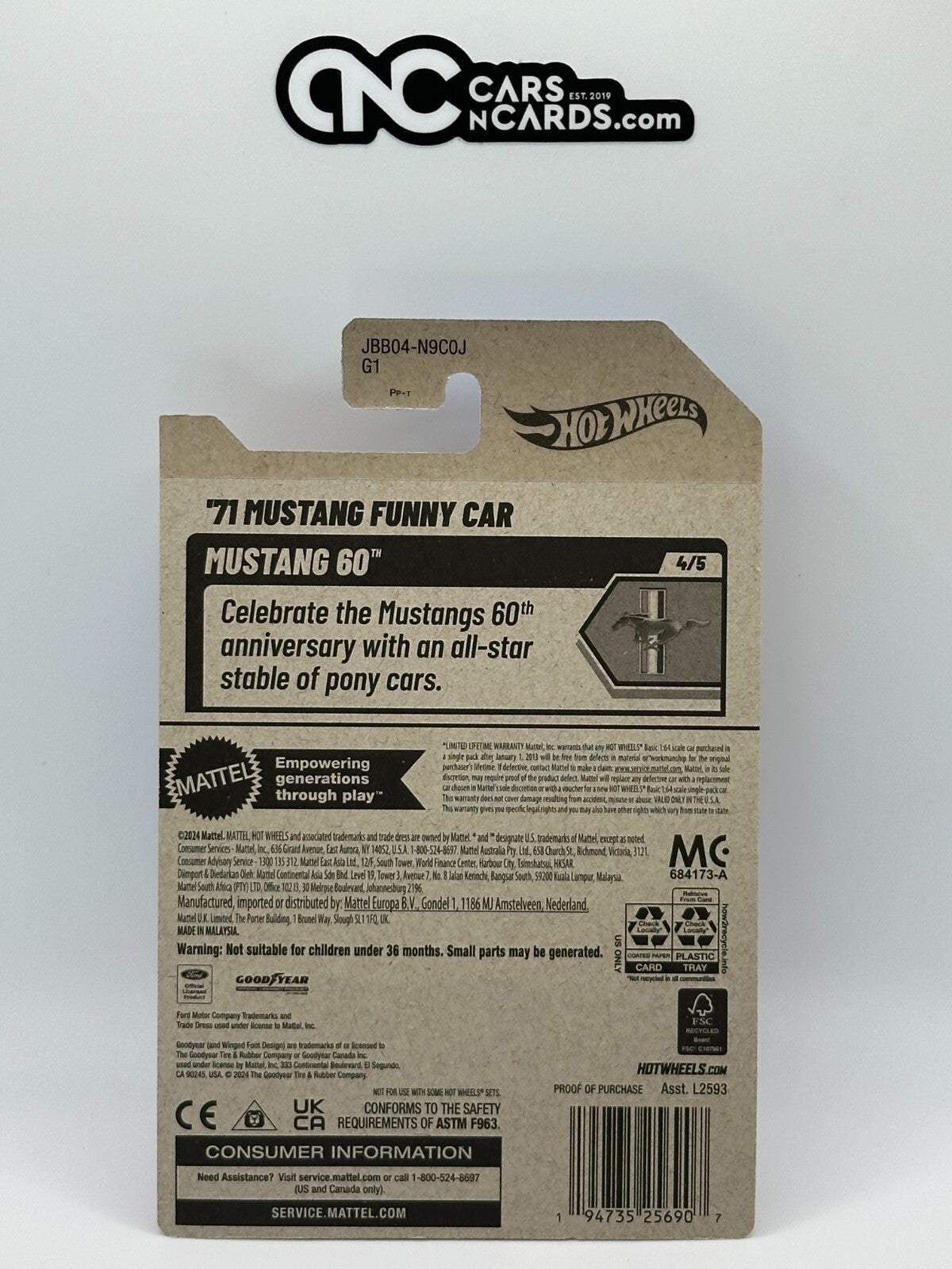 2025 Hot Wheels Mustang 60 '71 Mustang Funny Car Sumthin' Funny? (Soft Corners)