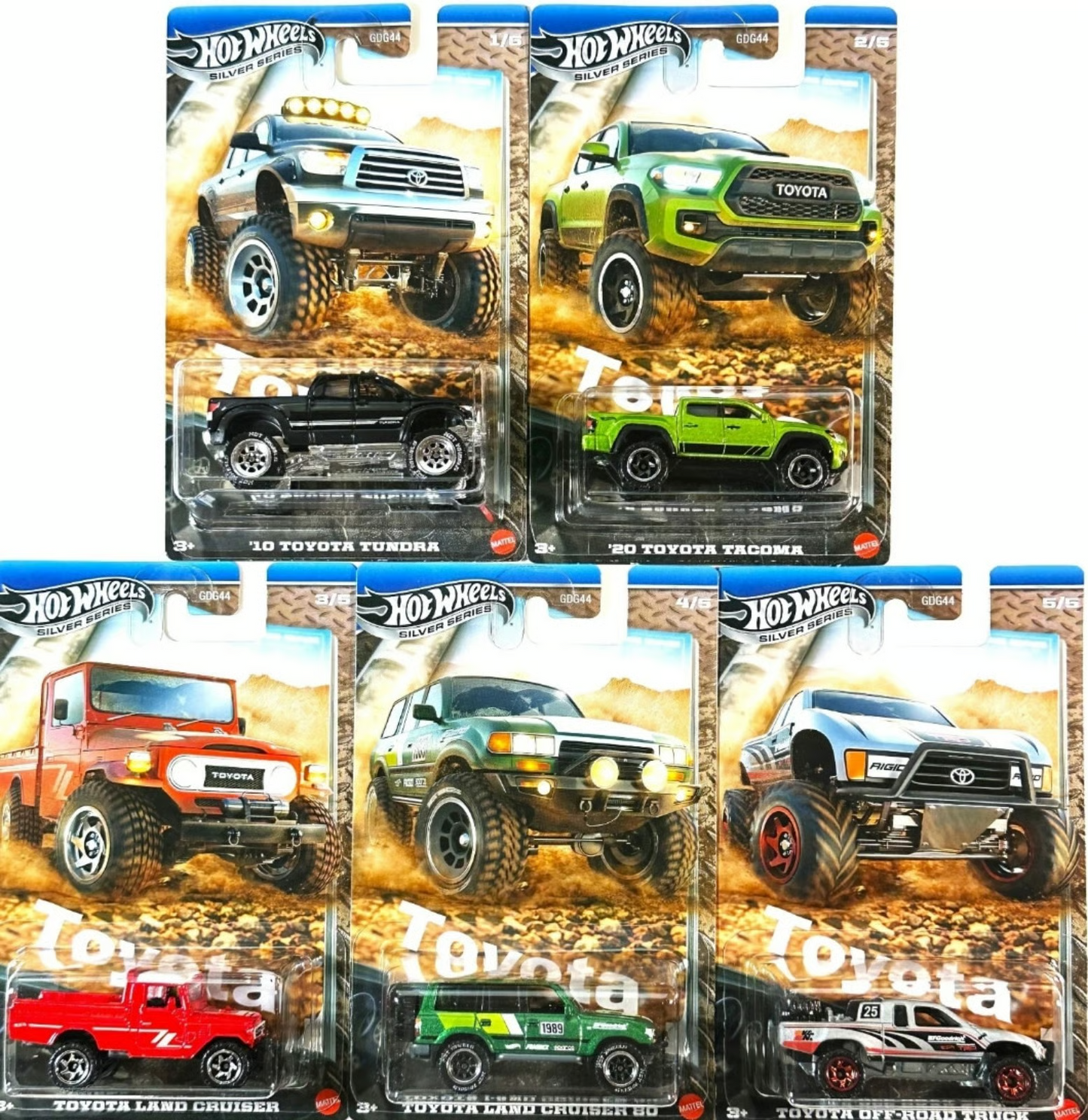 2025 Hot Wheels Silver Series Toyota Full Set of 5 Cars