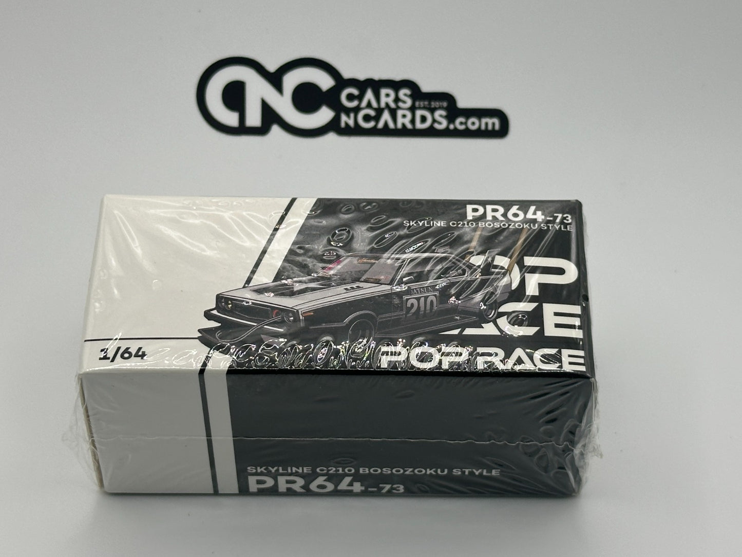 POPRACE 1:64 Skyline C210 Kaido Racer - Bosozoku Style Matt Black PR640073