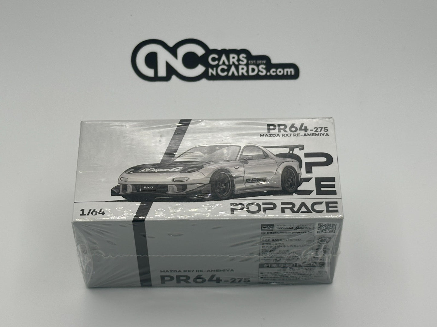 POPRACE 1:64 Mazda RX7 RE-AMEMIYA Widebody Silver Japan MINICAR A GOGO Exclusive