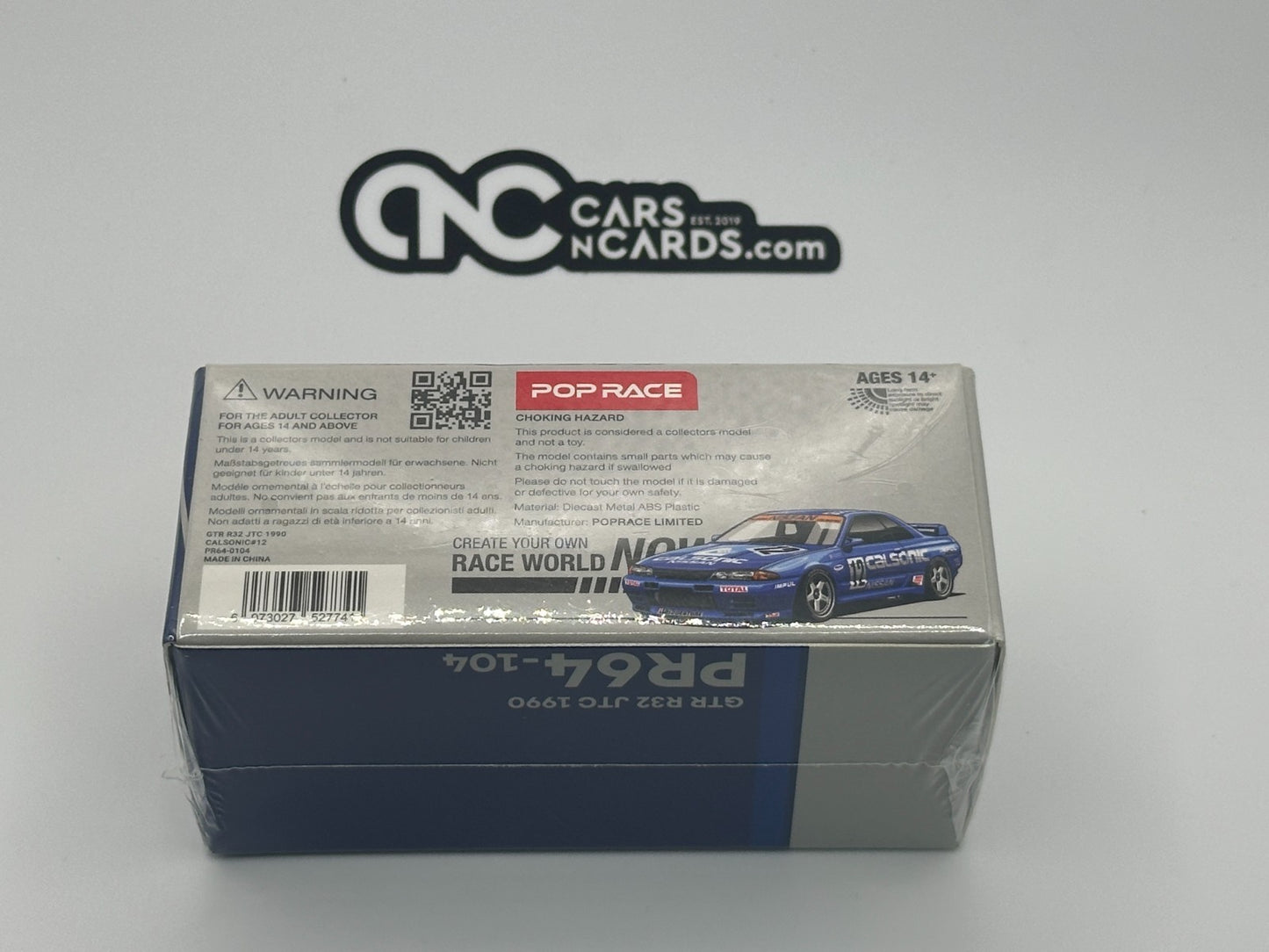 POPRACE 1:64 Nissan Skyline GT-R R32 JTC 1990 Calsonic #12 PR640104