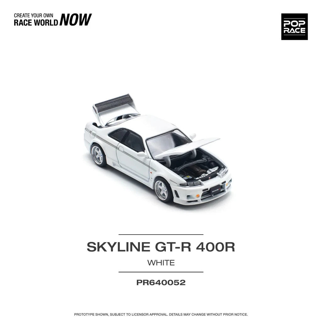 POPRACE 1:64 NISSAN GT-R R33 NISMO 400R - WHITE PR640052