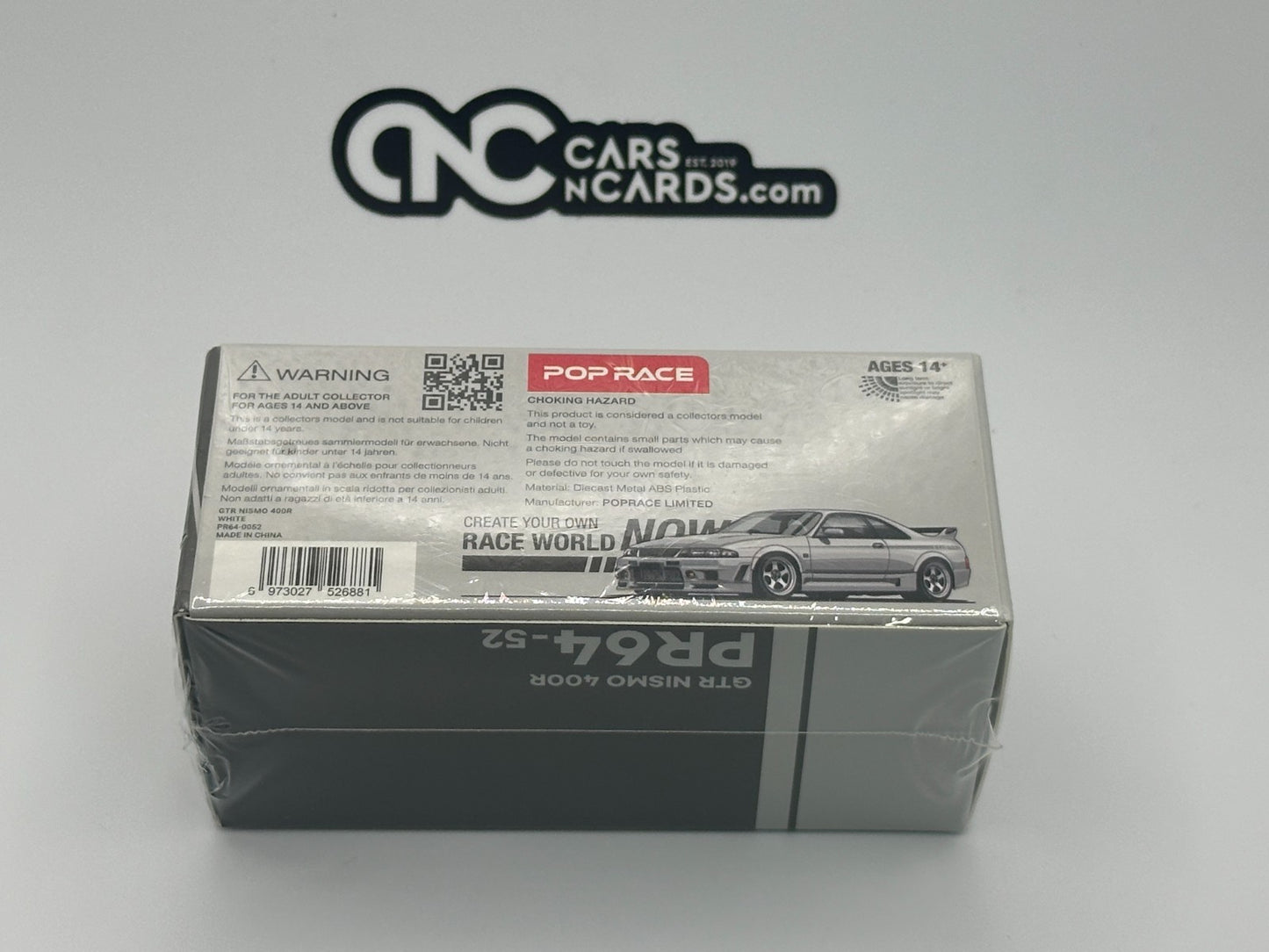 POPRACE 1:64 NISSAN GT-R R33 NISMO 400R - WHITE PR640052