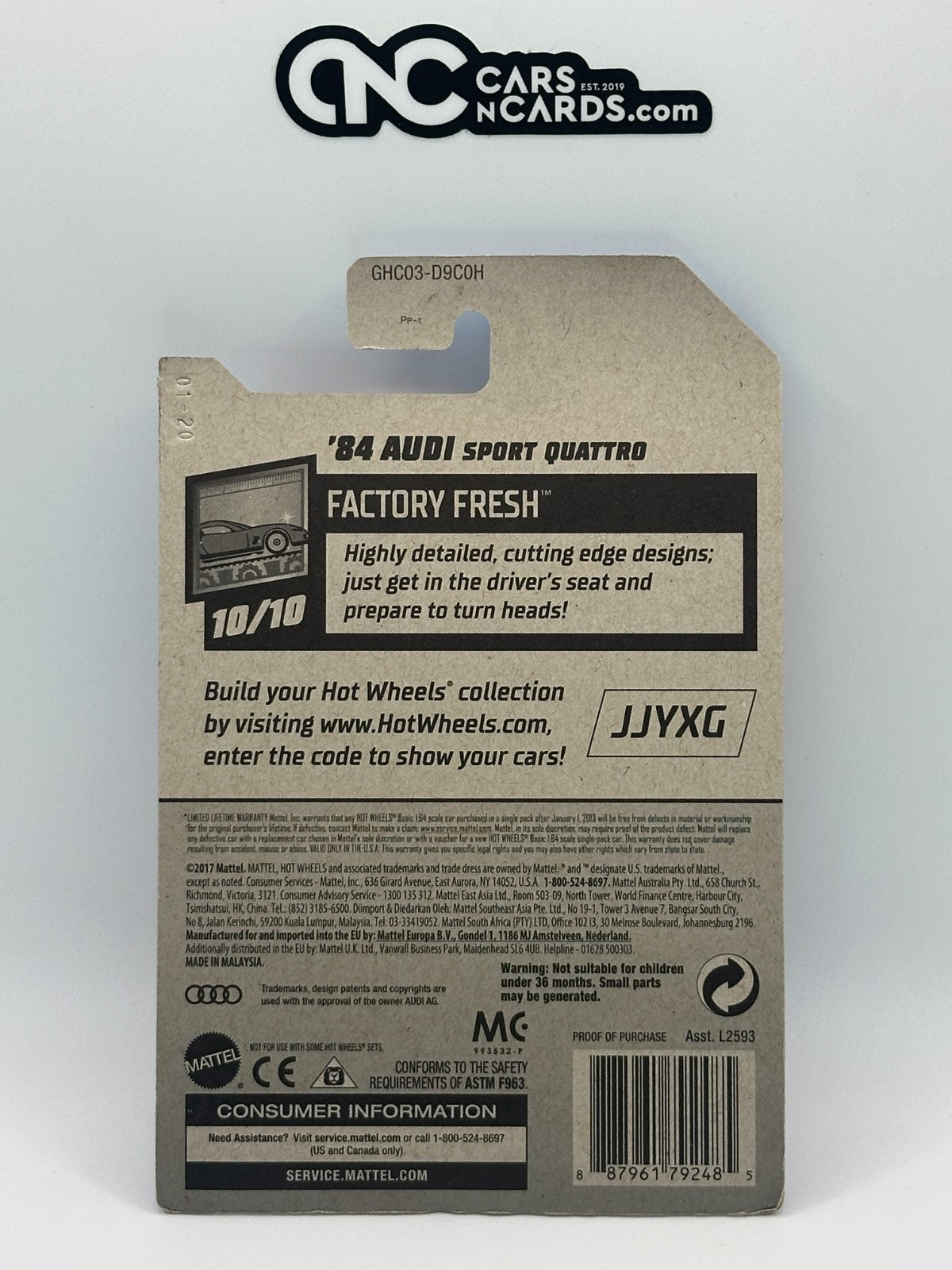 2020 Hot Wheels Factory Fresh 10/10 '84 Audi Sport Quattro Red