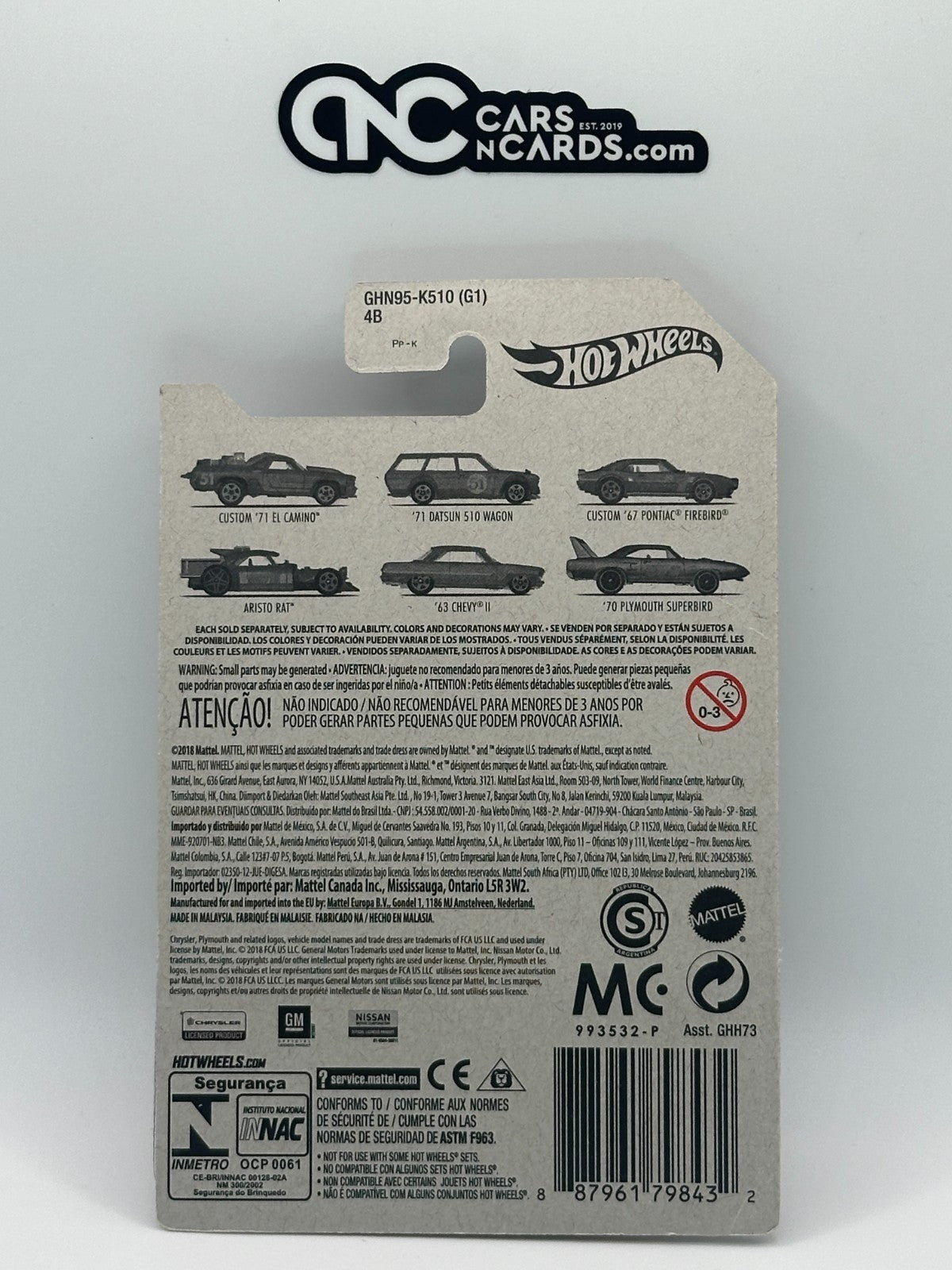 2019 Hot Wheels 51st Anniversary Satin & Chrome '71 Datsun 510 Wagon