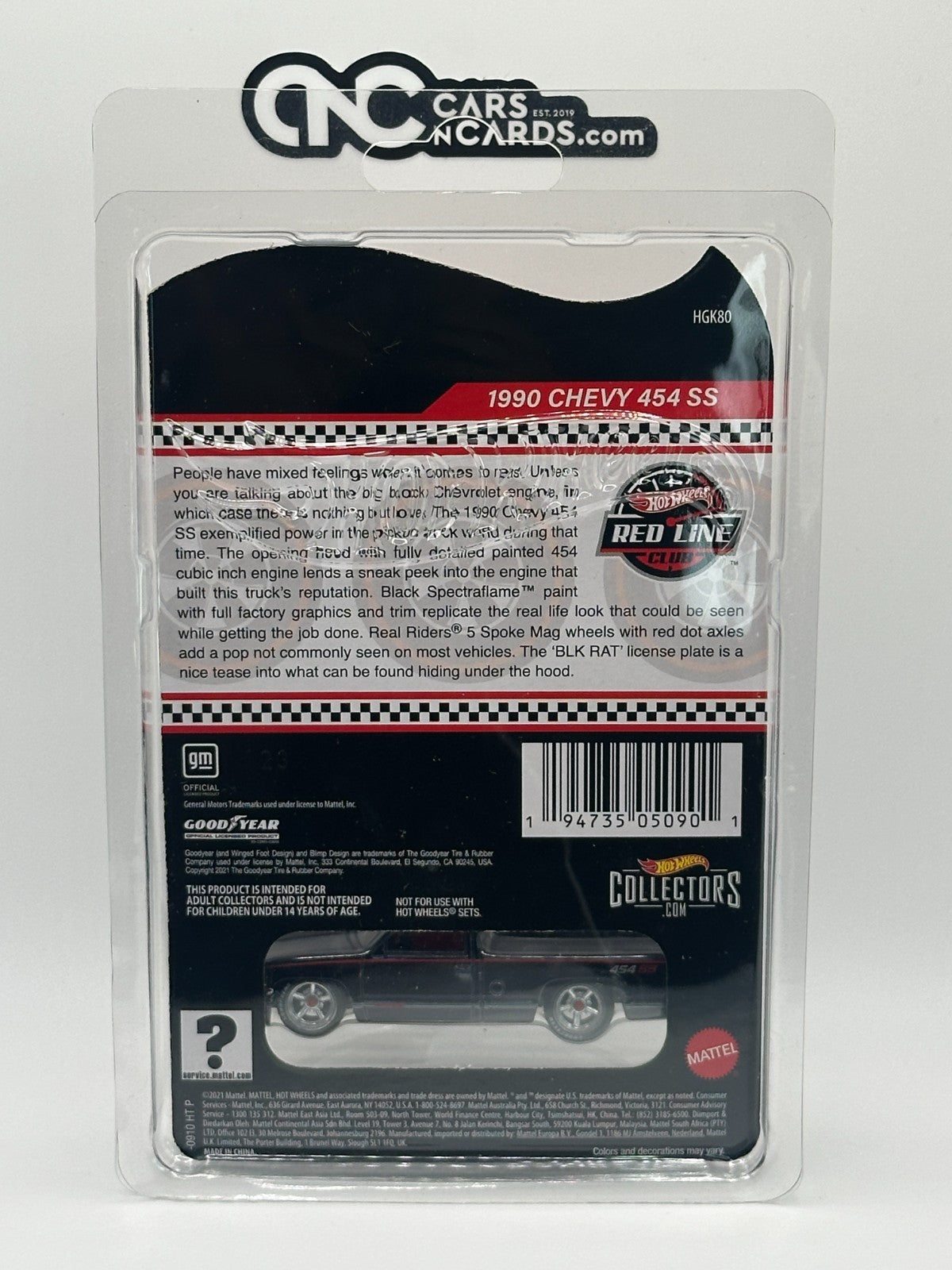 2022 Hot Wheels RLC 1990 Chevy 454 SS Black With Protector