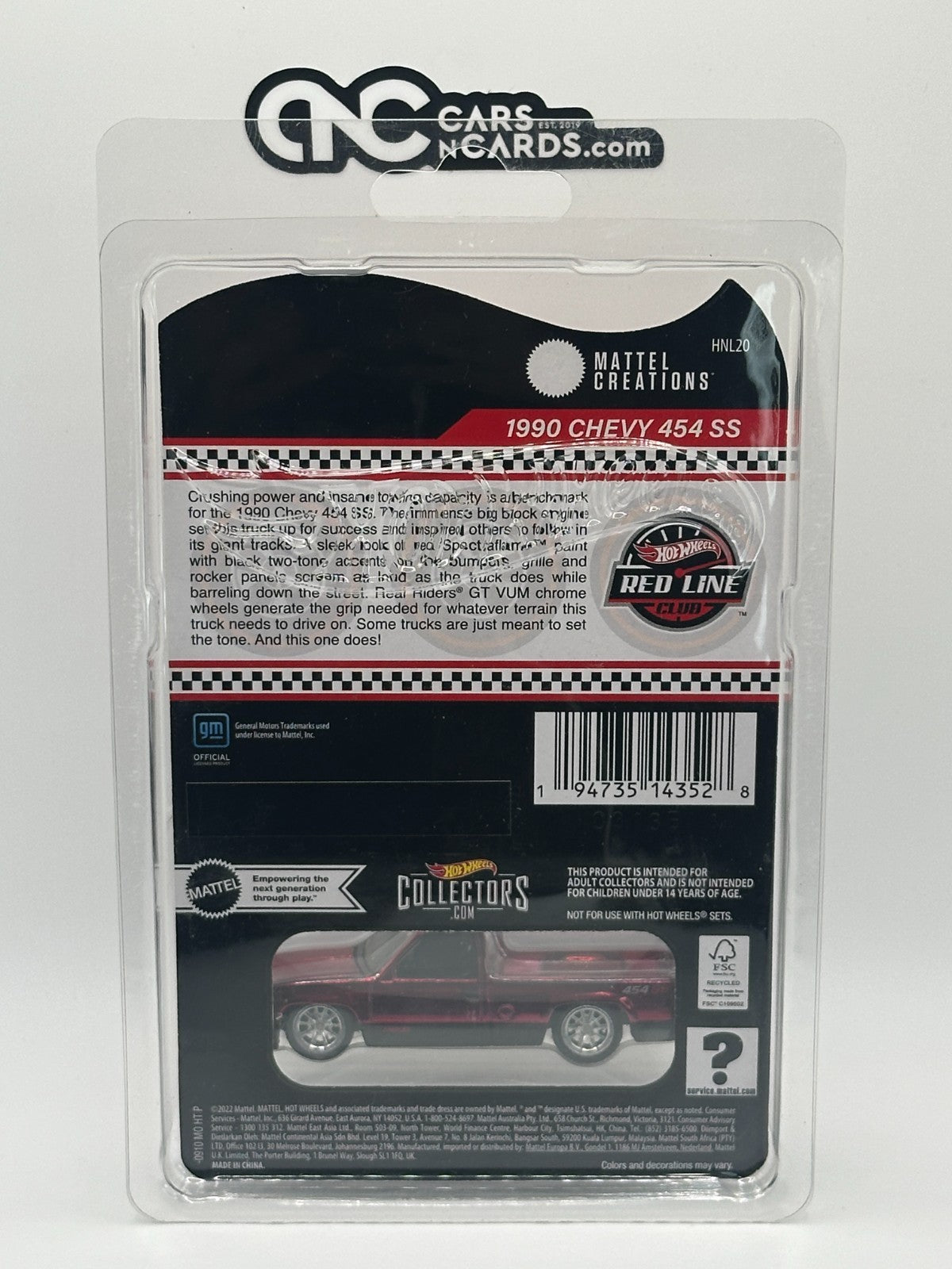 2023 Hot Wheels RLC 1990 Chevy 454 SS Red With Protector