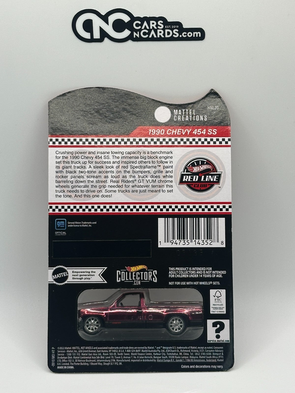 2023 Hot Wheels RLC 1990 Chevy 454 SS Red With Protector