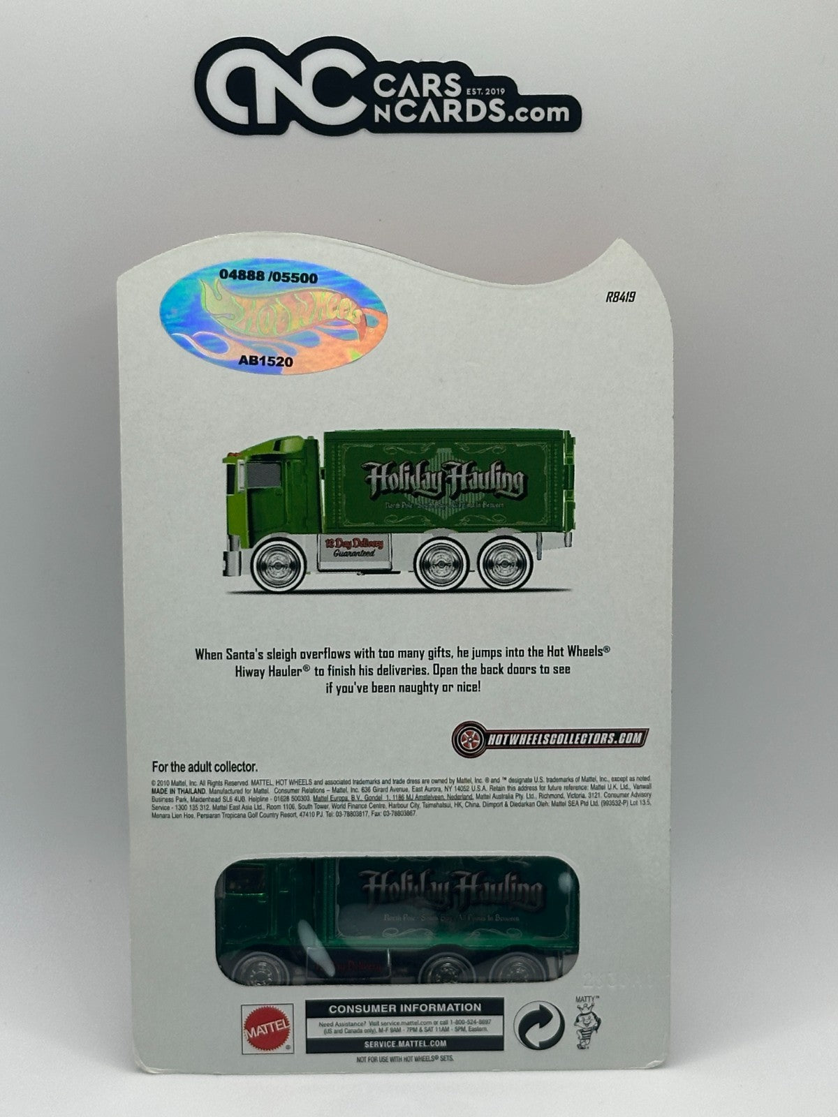 2010 Hot Wheels RLC Holiday Hauling Hiway Hauler With Protector 04888/05500