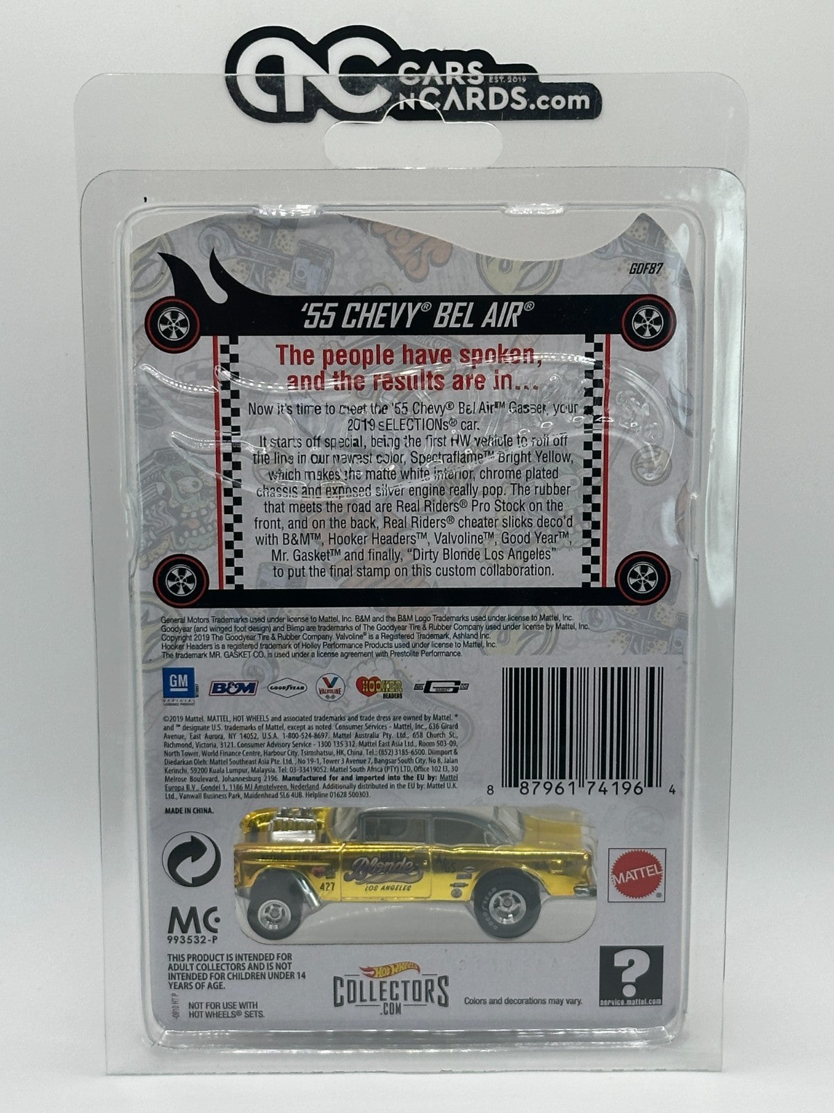 2019 Hot Wheels RLC sELECTIONs Series '55 Chevy Bel Air Gasser Dirty Blonde