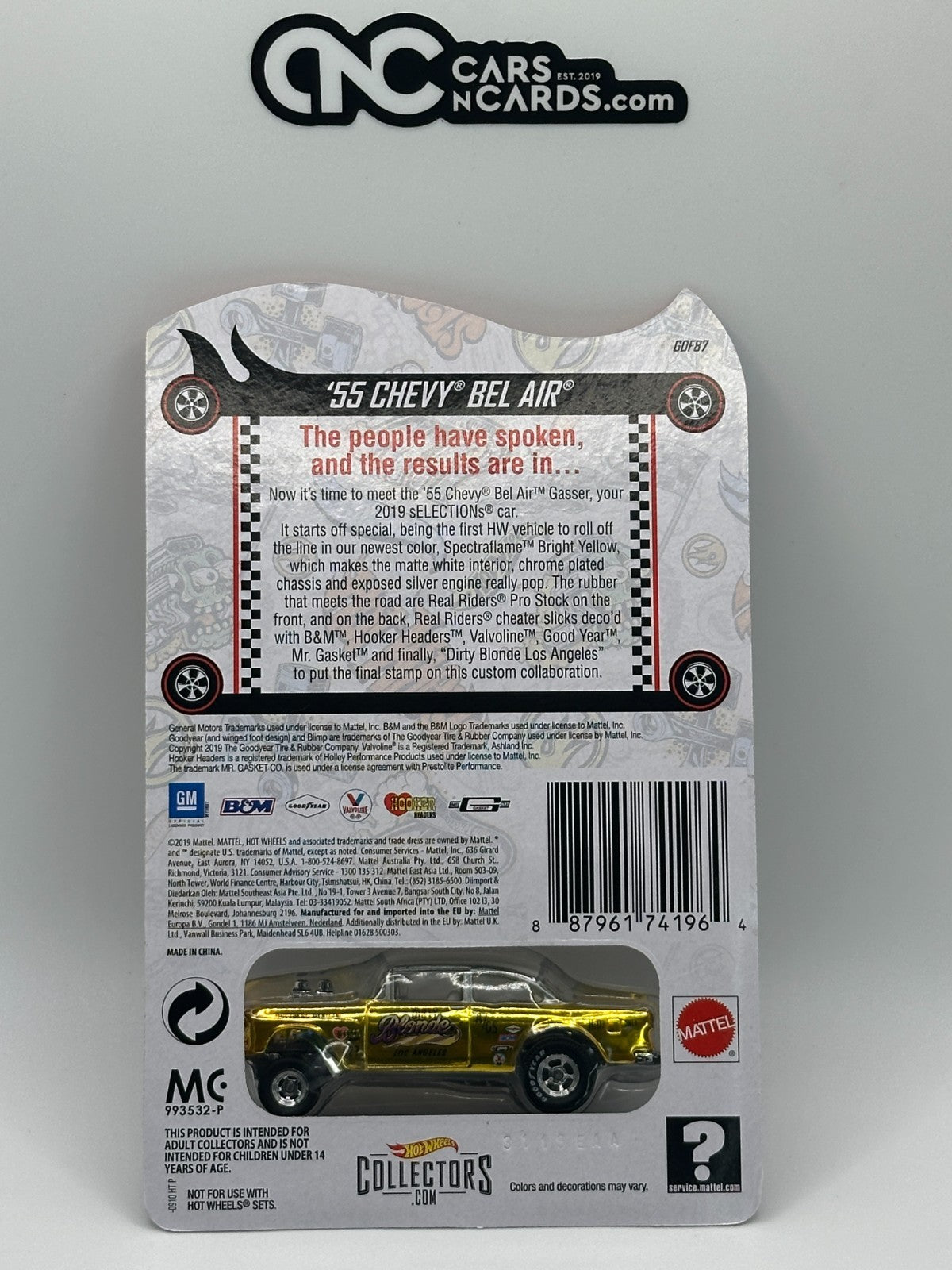 2019 Hot Wheels RLC sELECTIONs Series '55 Chevy Bel Air Gasser Dirty Blonde