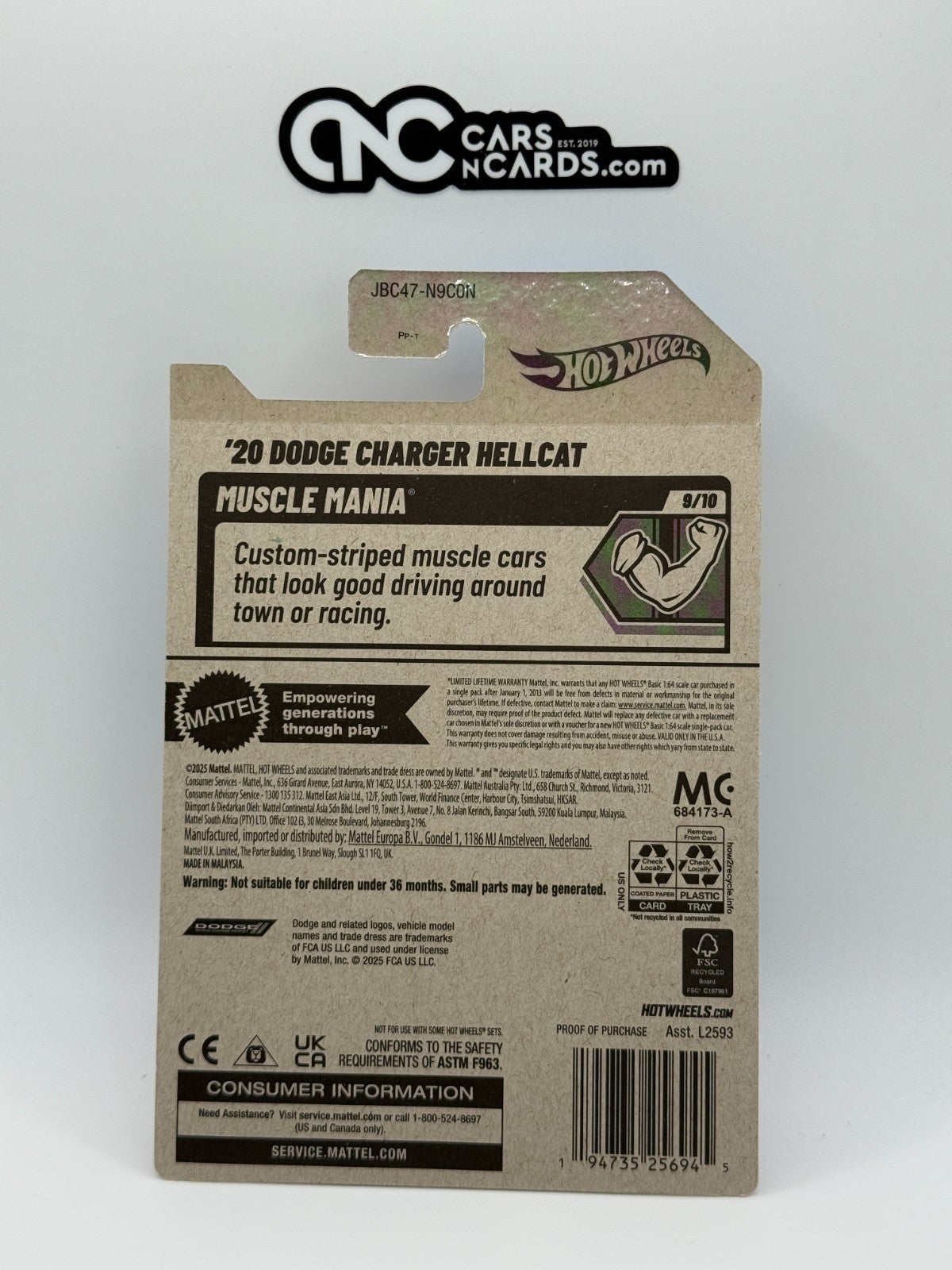 2025 Hot Wheels Super Treasure Hunt '20 Dodge Charger Hellcat With Protector