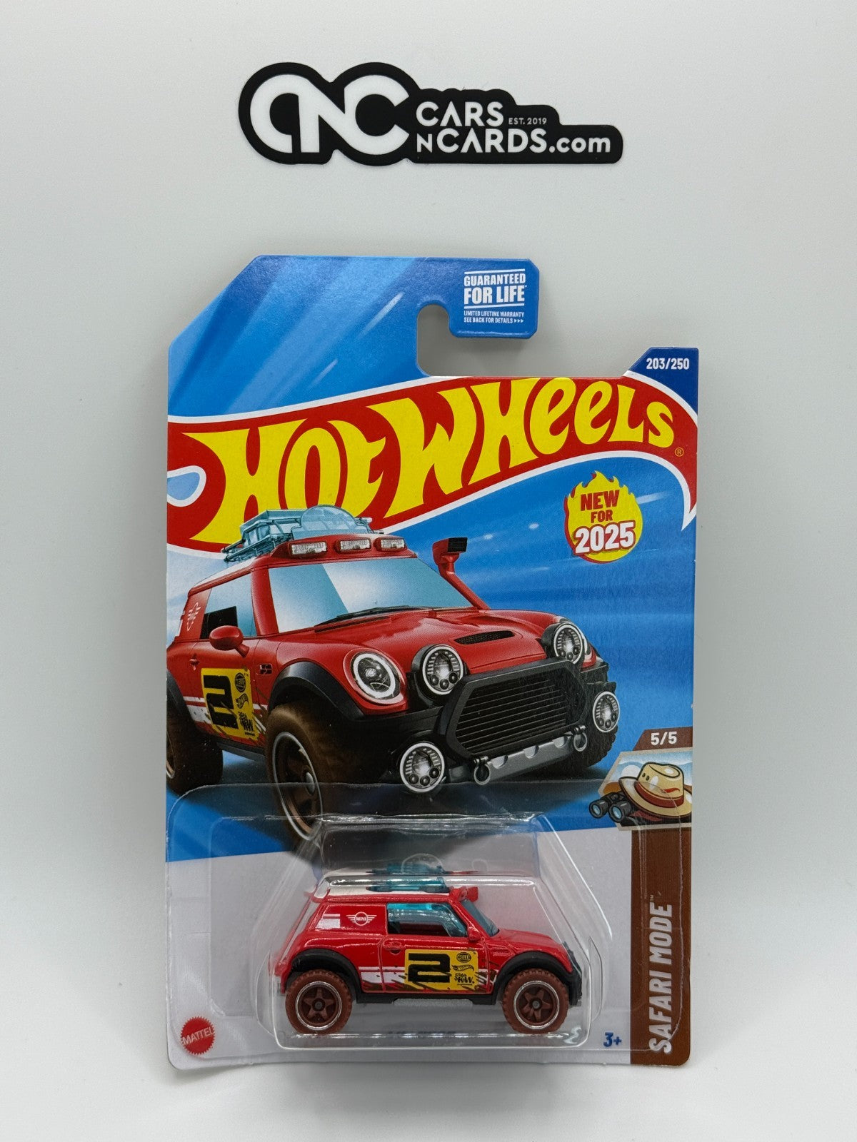 2025 Hot Wheels Safari Mode 5/5 Lil' Roar Mini Cooper (Bent Corner)