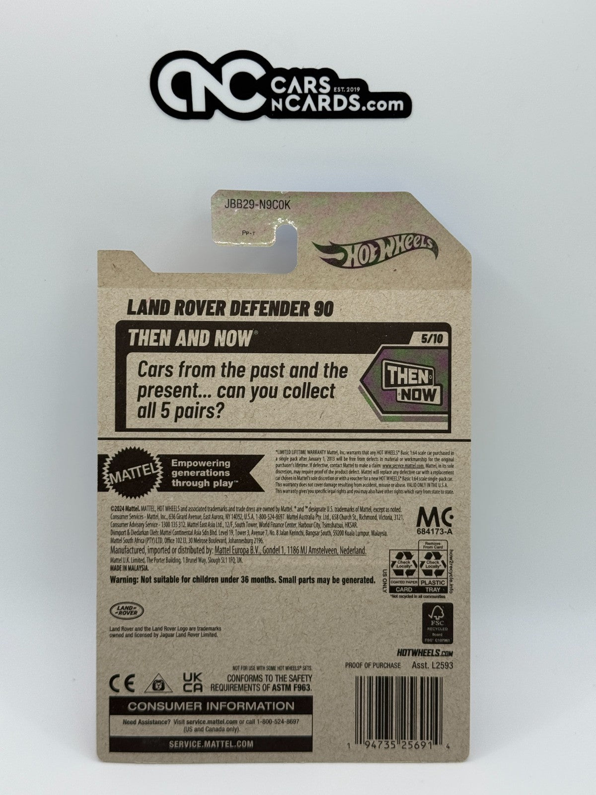 2025 Hot Wheels Then and Now 5/10 Land Rover Defender 90