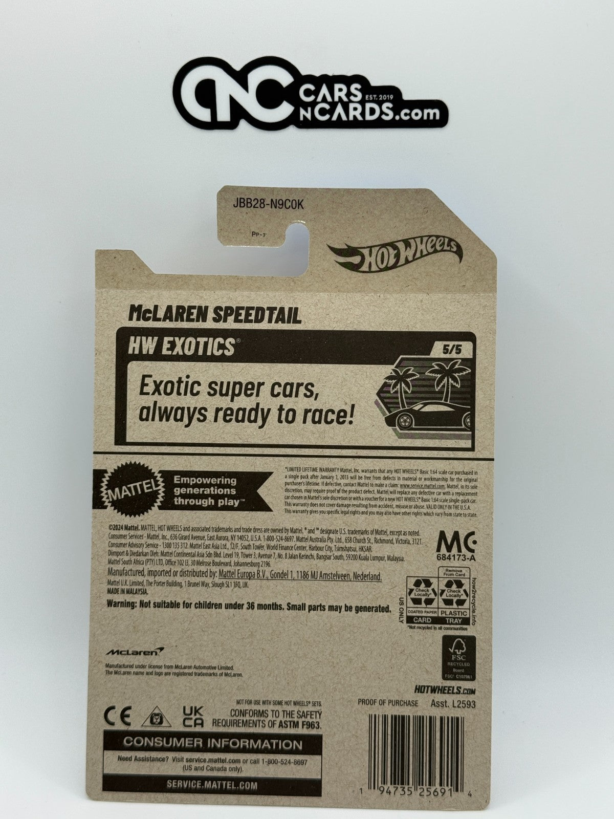 2025 Hot Wheels HW Exotics 5/5 McLaren Speedtail