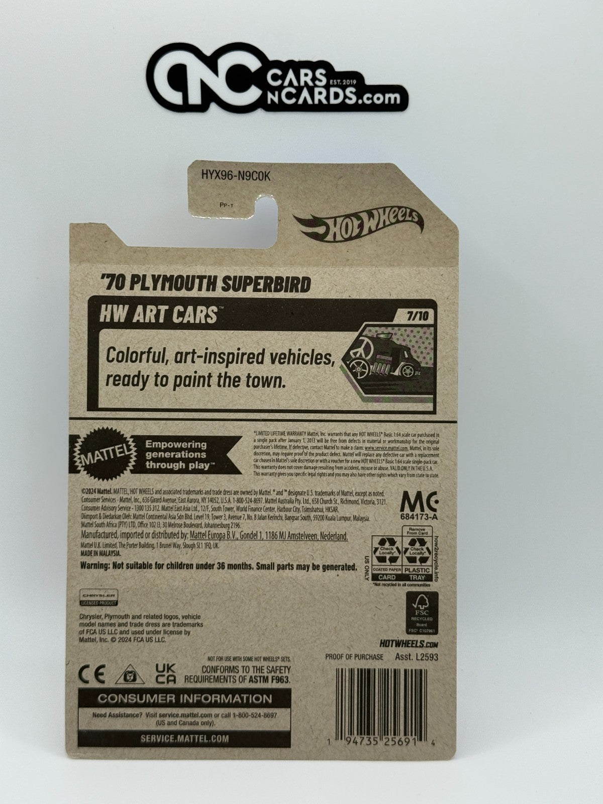 2025 Hot Wheels HW Art Cars 7/10 '70 Plymouth Superbird