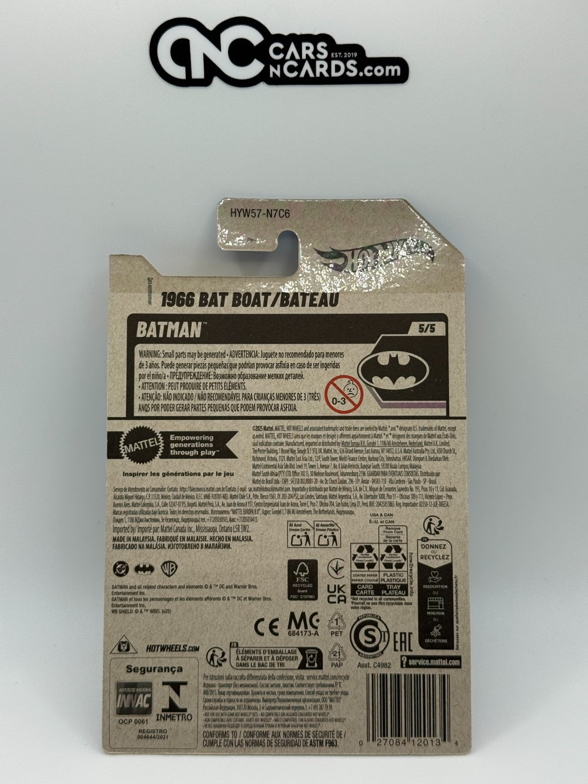 2025 Hot Wheels Batman 5/5 1966 Bat Boat (Soft Corner)