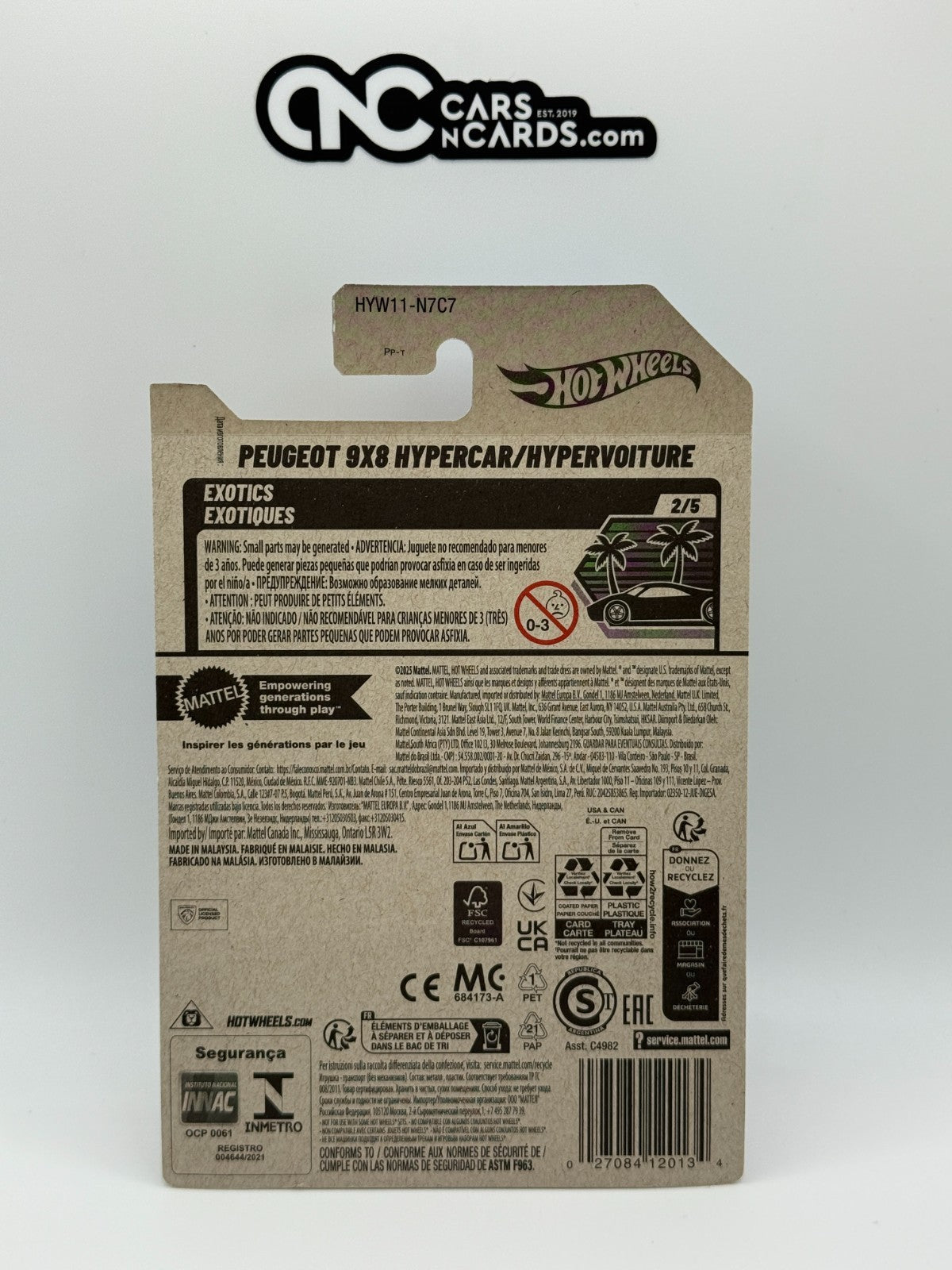 2025 Hot Wheels Exotics 2/5 Peugeot 9X8 Hypercar