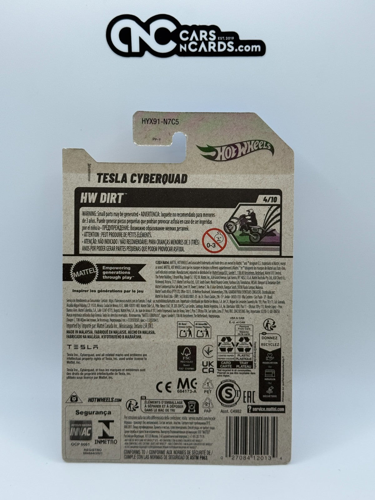 2025 Hot Wheels HW Dirt 4/10 Tesla Cyberquad Gold