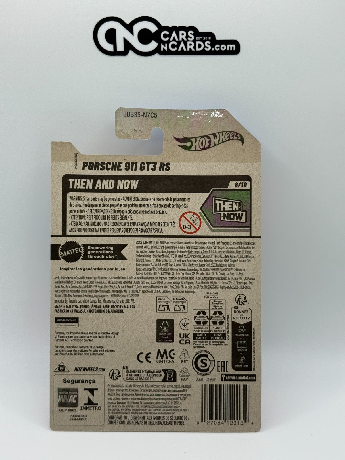 2025 Hot Wheels Then and Now 8/10 Porsche 911 GT3 RS Pink