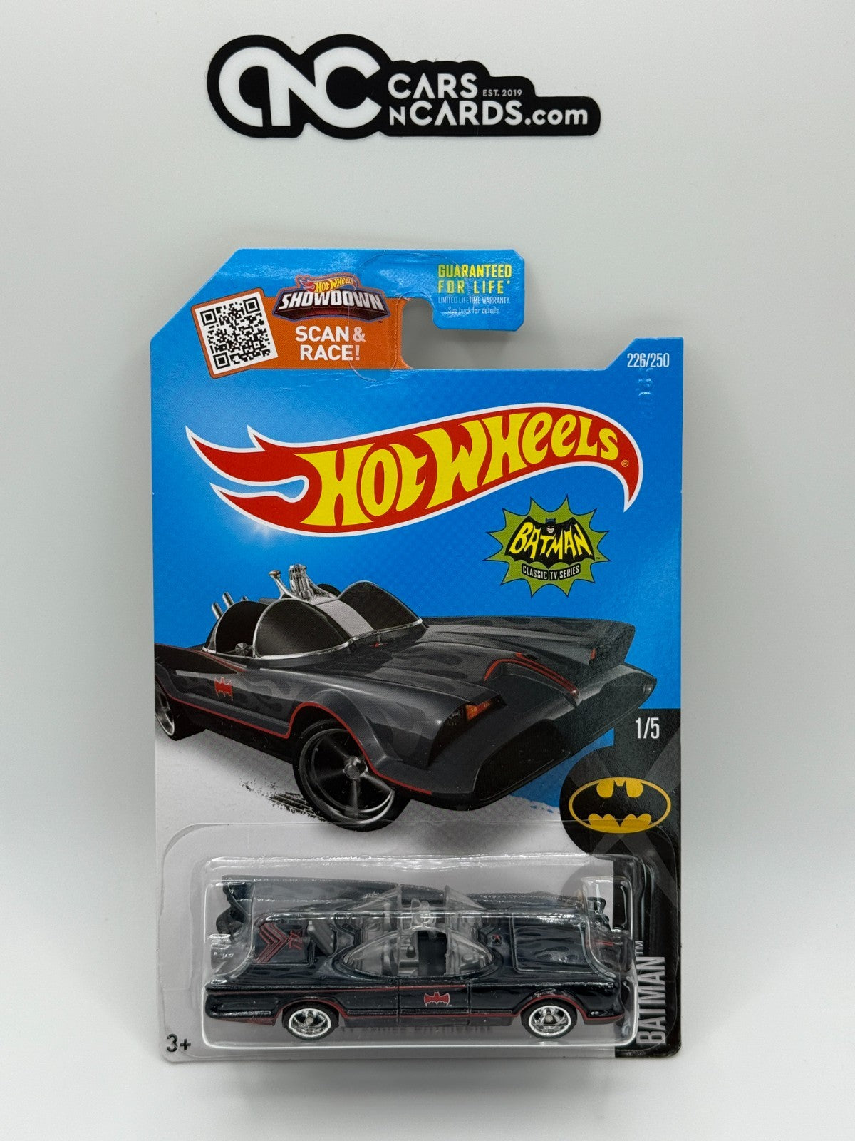 2016 Hot Wheels Super Treasure Hunt Batman 1/5 TV Series Batmobile W/Protector