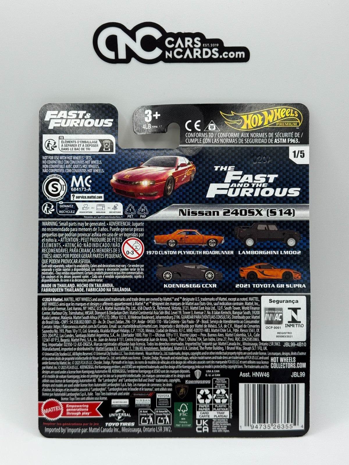 2025 Hot Wheels Premium Fast & Furious 1/5 Nissan 240SX (S14)