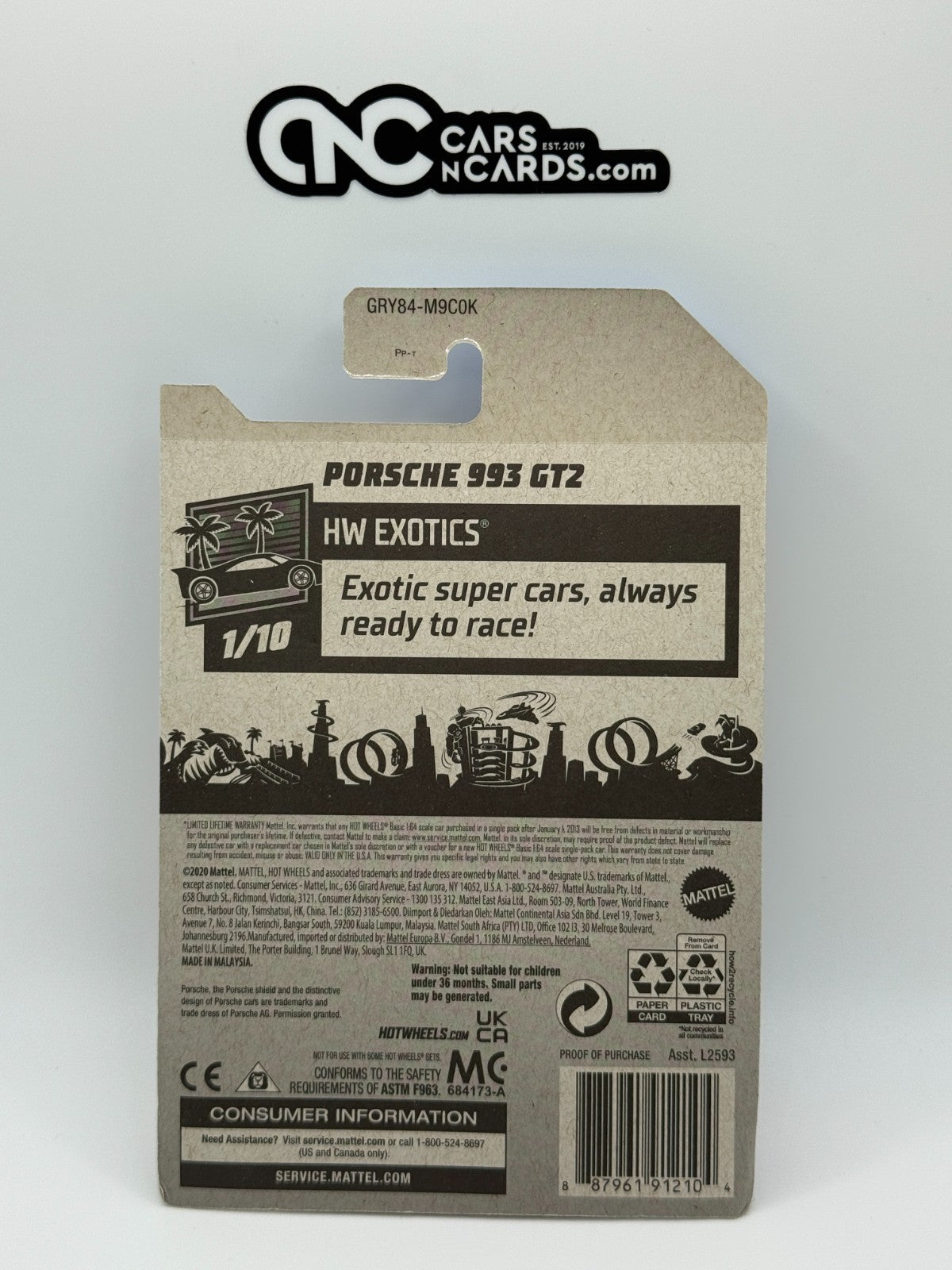 2021 Hot Wheels HW Exotics 1/10 Porsche 993 GT2 (Soft Corners)