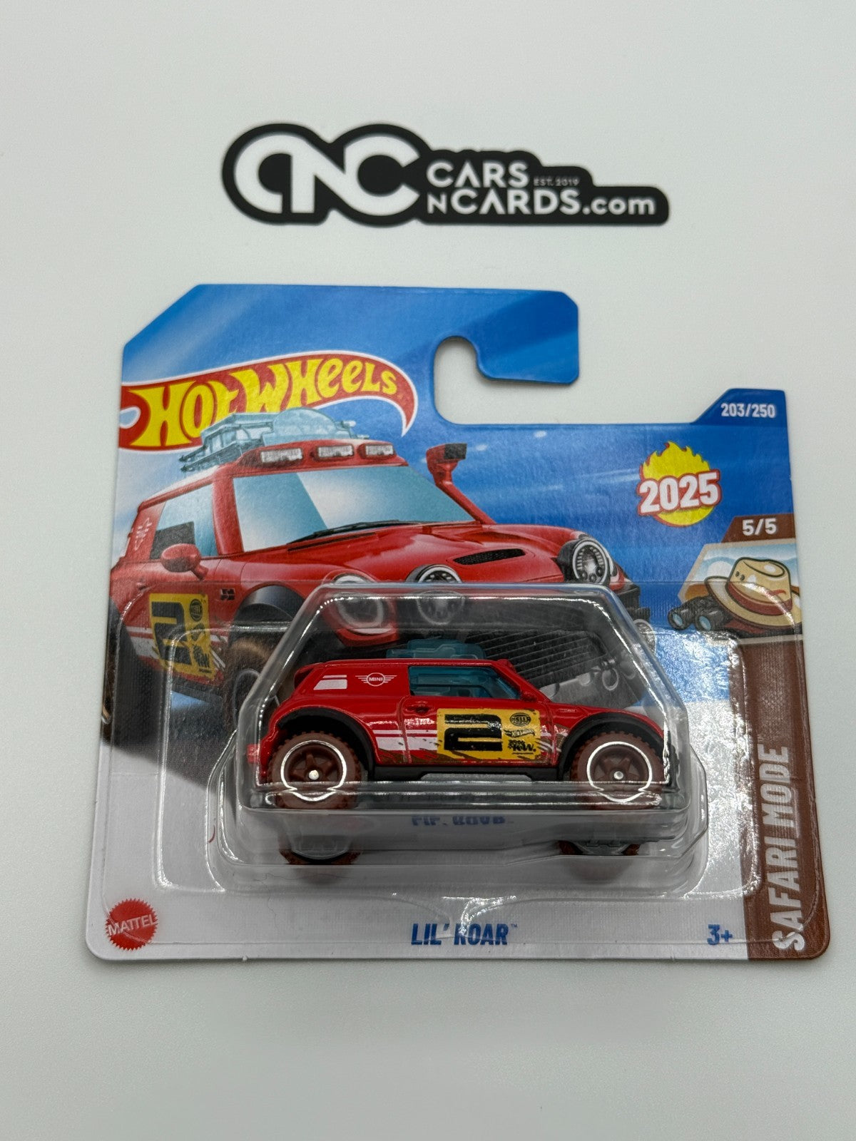2025 Hot Wheels Safari Mode 5/5 Lil' Roar Mini Cooper (Short Card)