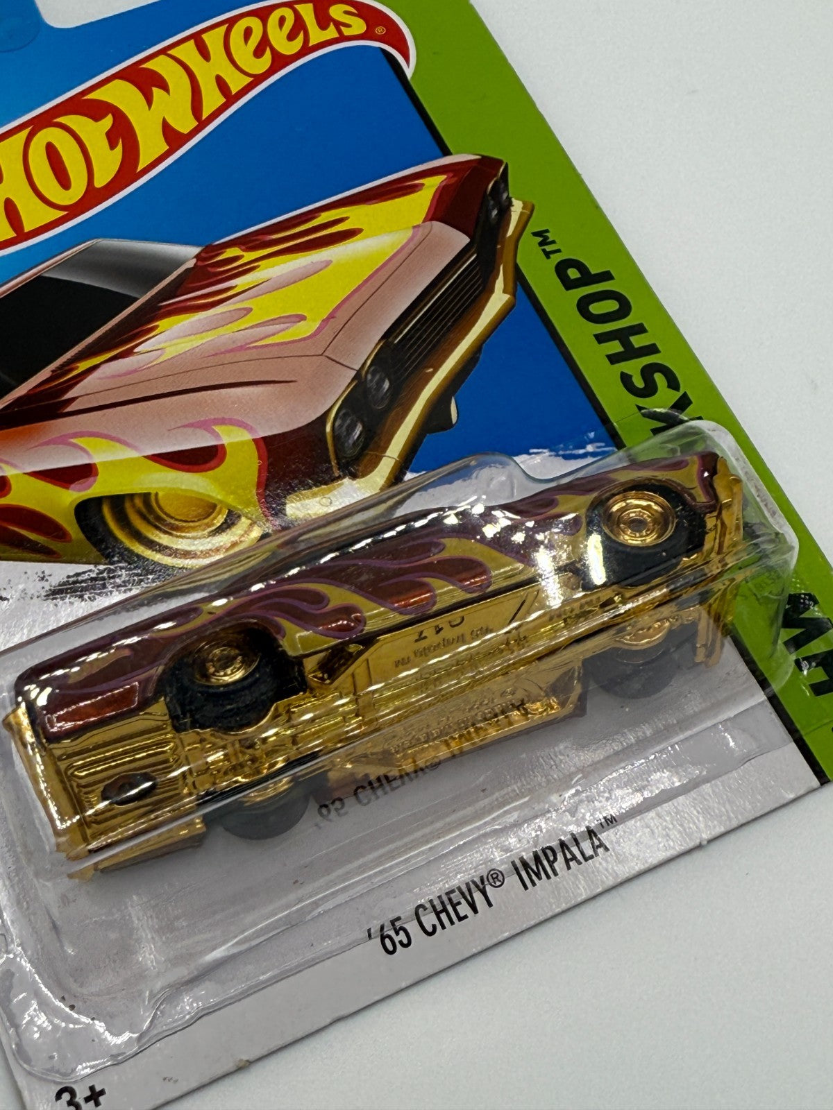 2014 Hot Wheels HW Workshop Super Treasure Hunt '65 Chevy Impala With Protector