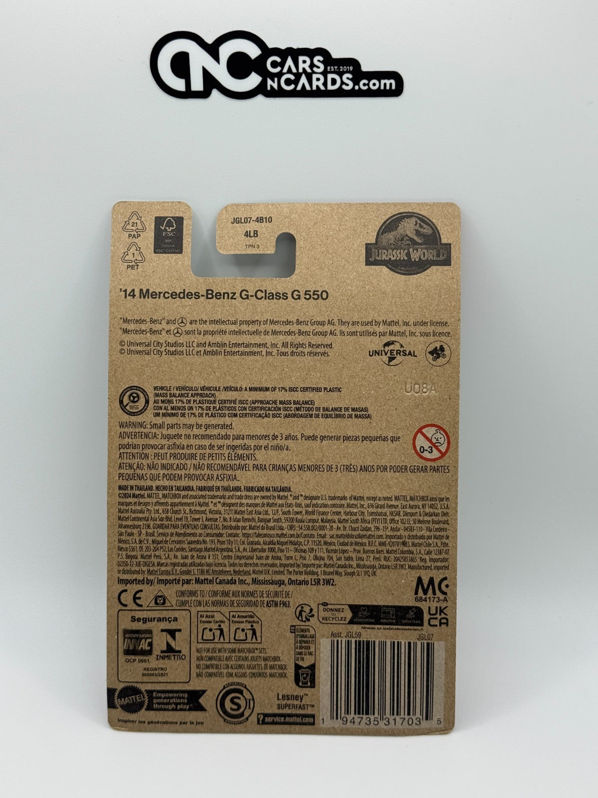 2025 Matchbox Jurassic World Rebirth '14 Mercedes-Benz G-Class G550
