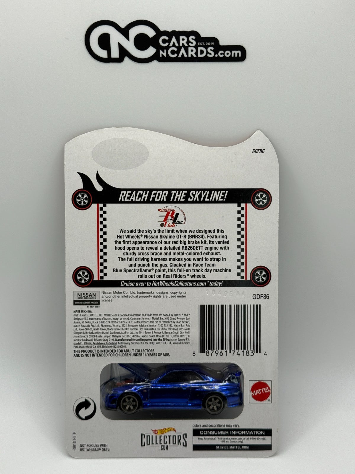 2019 Hot Wheels RLC Blue Nissan Skyline GT-R (BNR34) RARE Sample No Sticker
