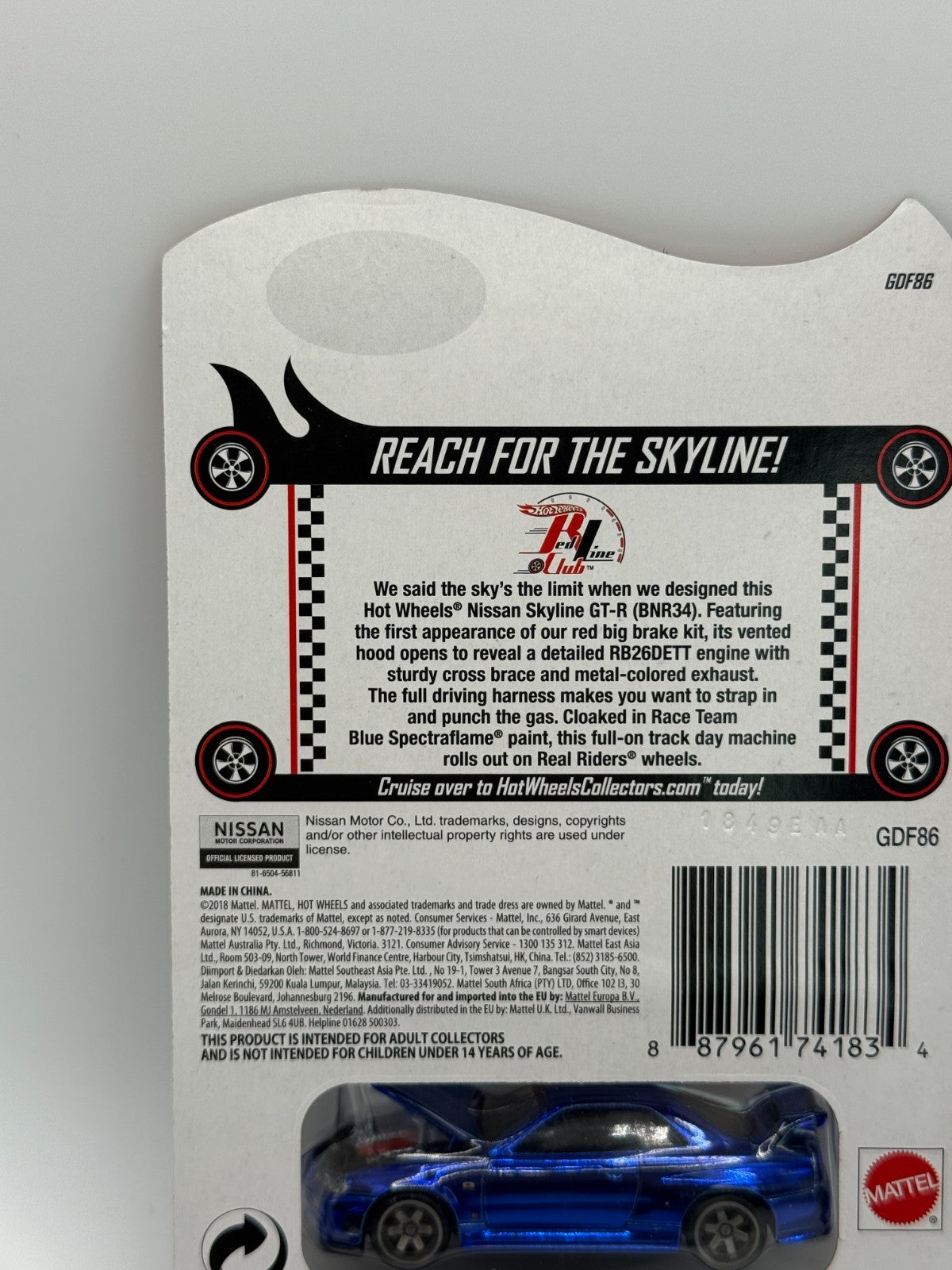 2019 Hot Wheels RLC Blue Nissan Skyline GT-R (BNR34) RARE Sample No Sticker