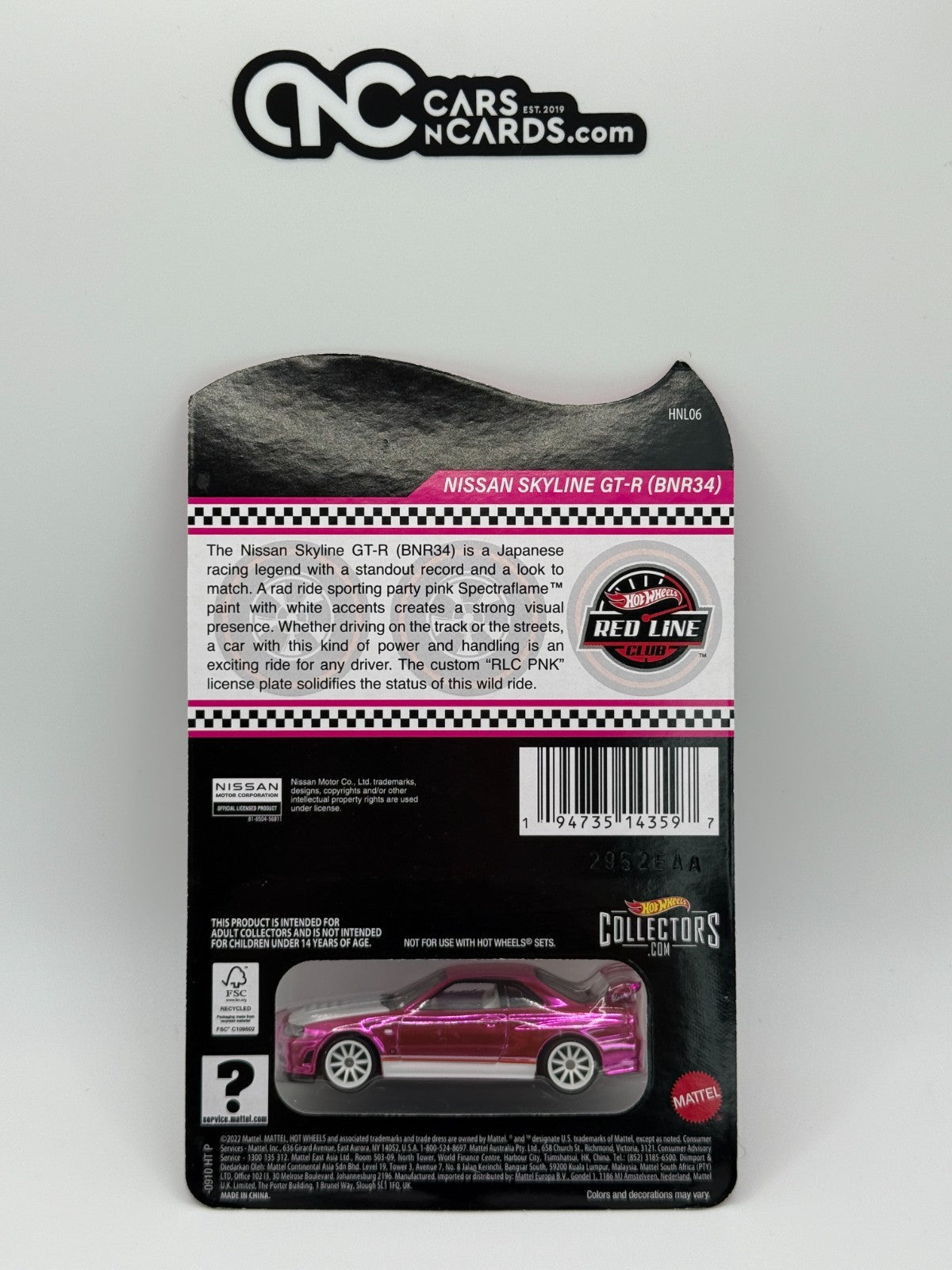 2023 Hot Wheels RLC Pink Nissan Skyline GT-R (BNR34) With Protector