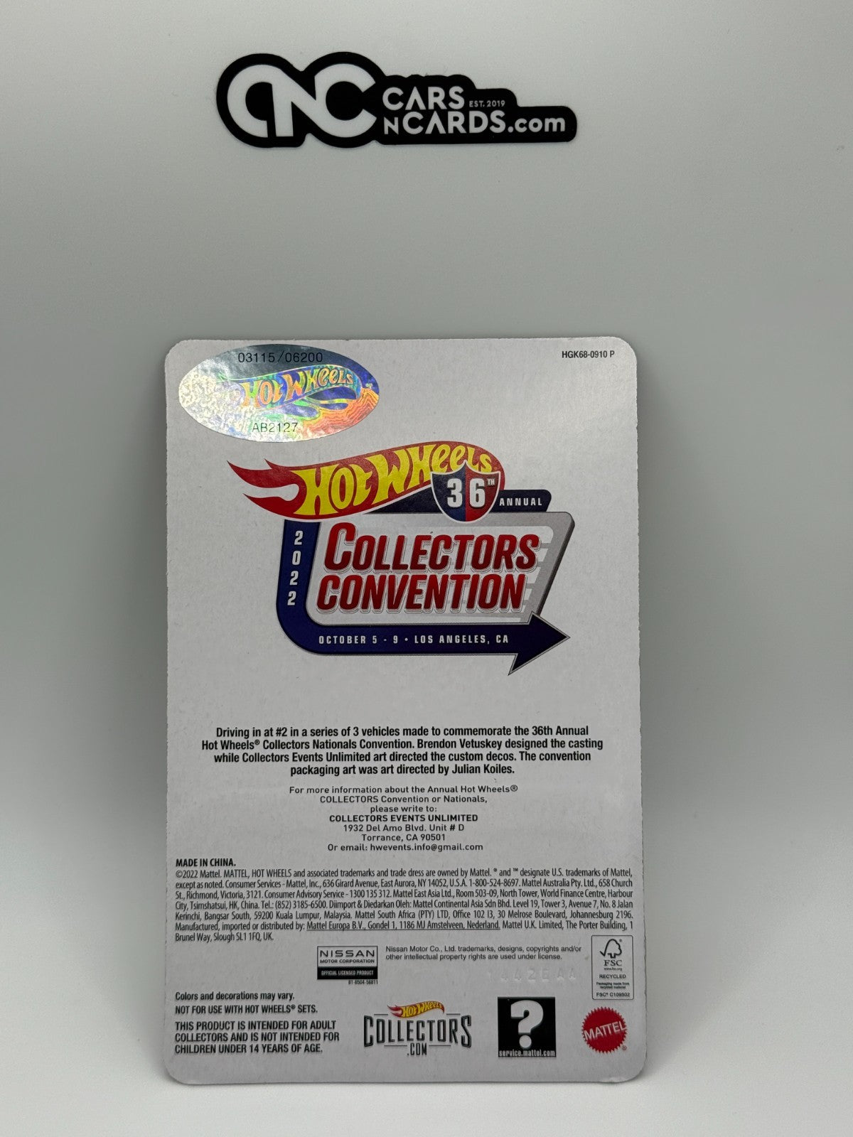2022 Hot Wheels 36th Annual Collectors Convention 1972 Nissan Skyline HT 2000GTR