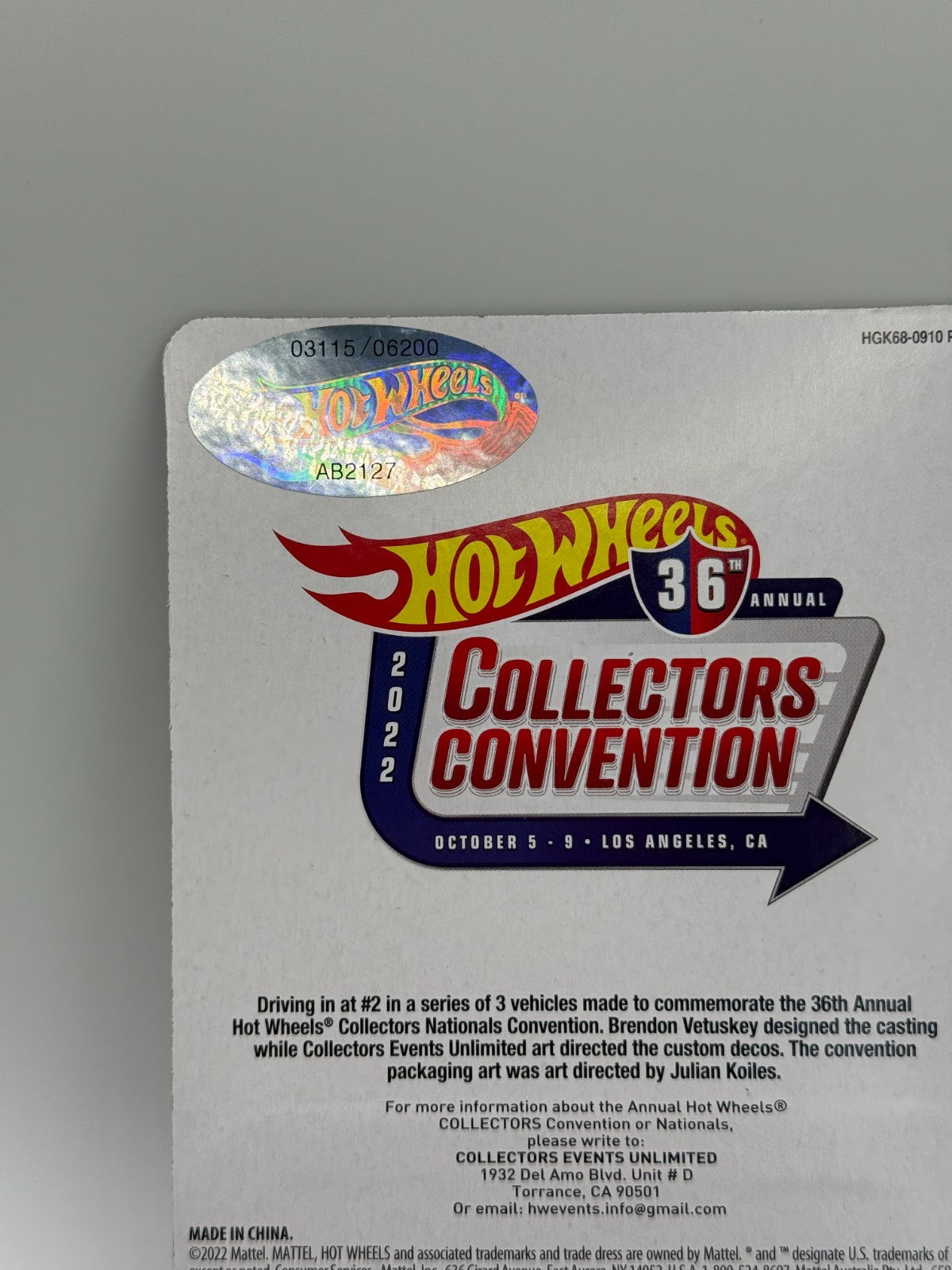 2022 Hot Wheels 36th Annual Collectors Convention 1972 Nissan Skyline HT 2000GTR