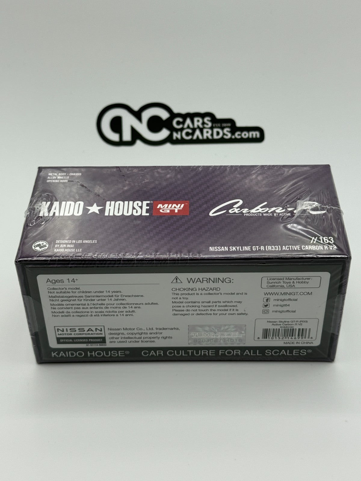 Kaido House x Mini GT 1:64 Nissan Skyline GT-R (R33) Active Carbon R Sealed