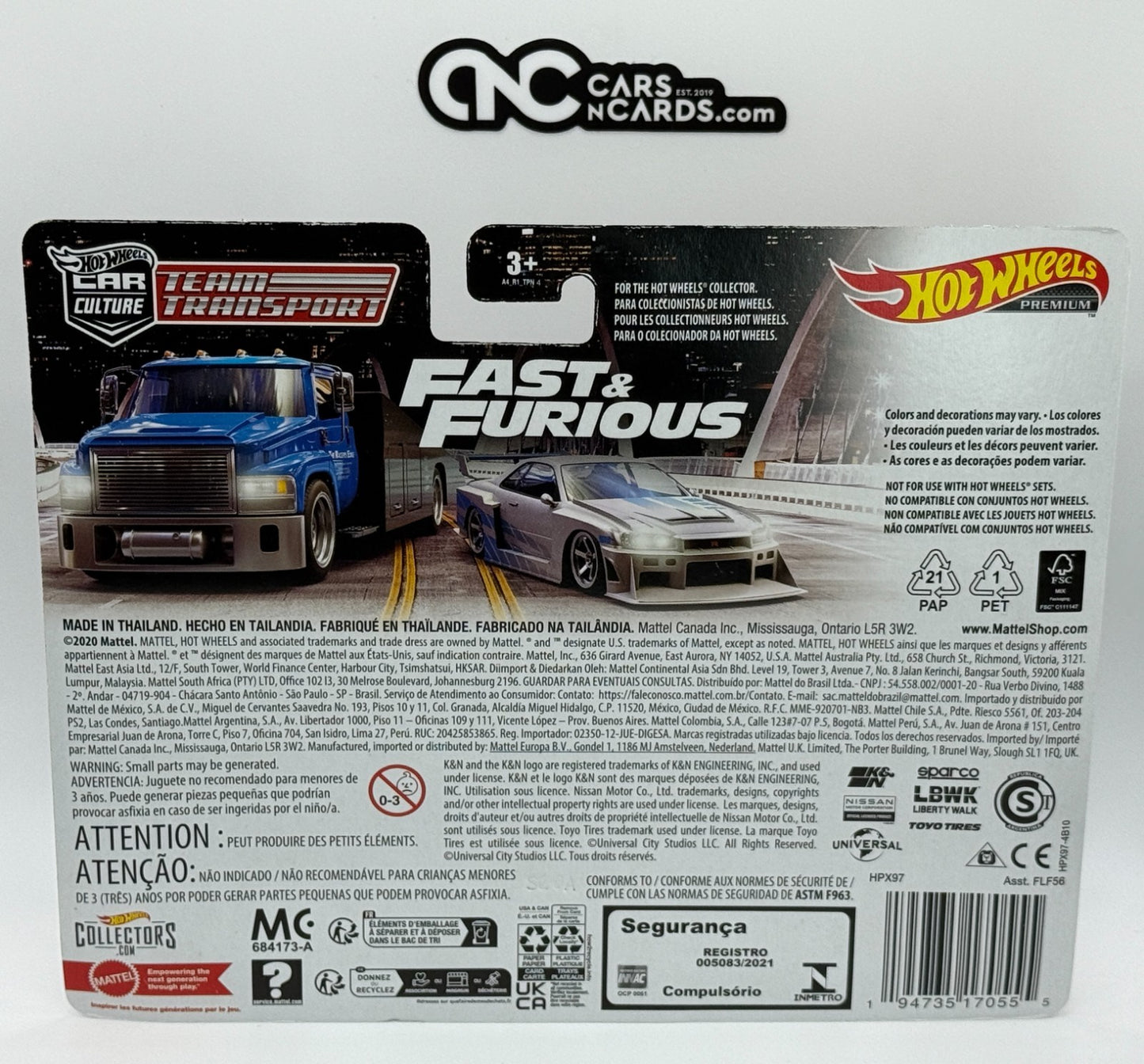 2023 Hot Wheels Premium Team Transport Fast & Furious Nissan Skyline W/Protector