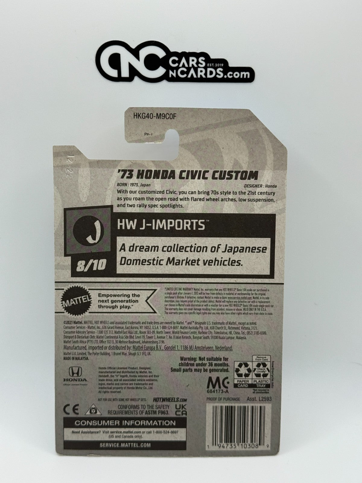 2023 Hot Wheels HW J-Imports 8/10 '73 Honda Civic Custom Green NIP