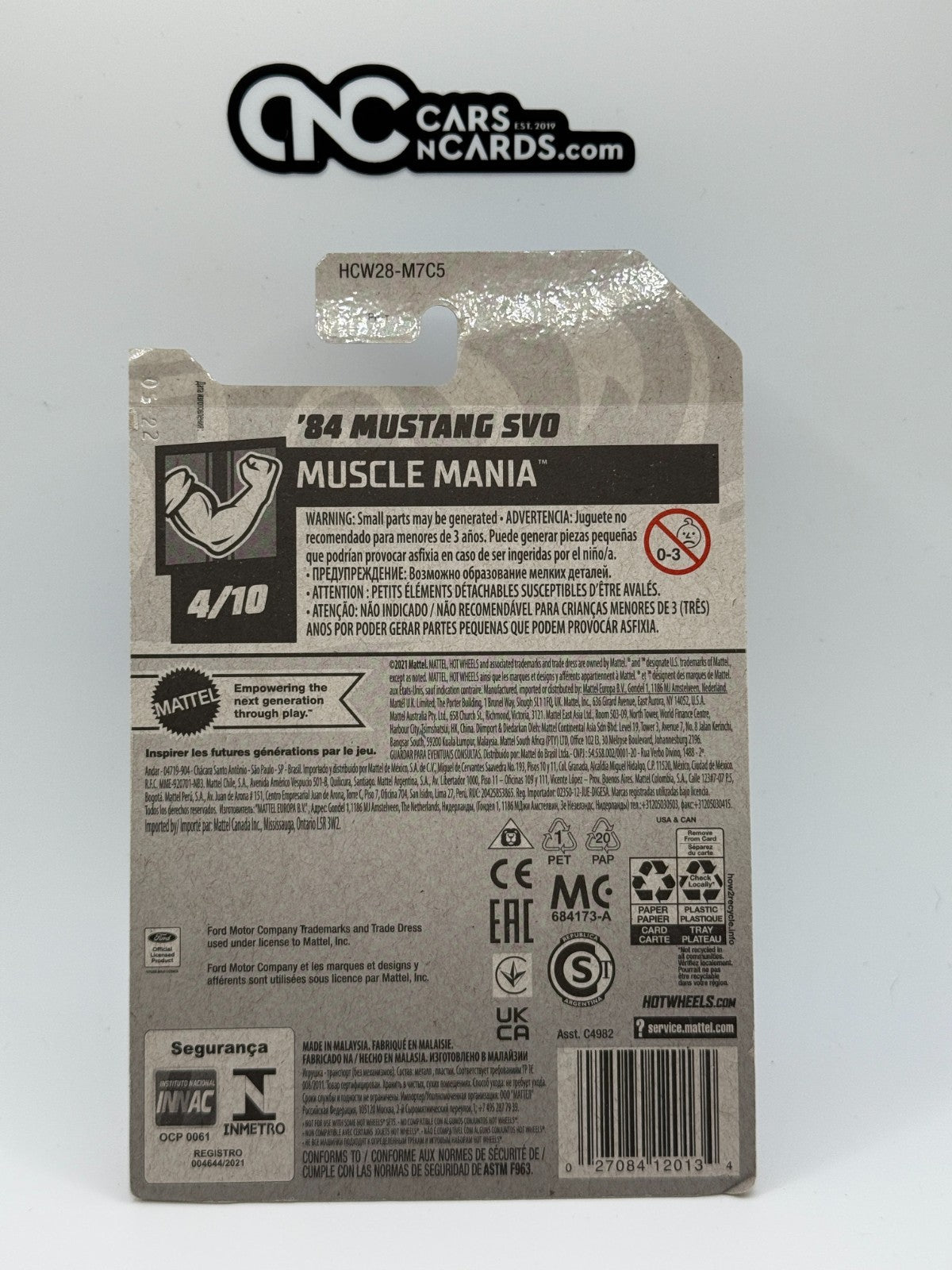 2022 Hot Wheels Muscle Mania 4/10 '84 Mustang SVO (Card Damage)
