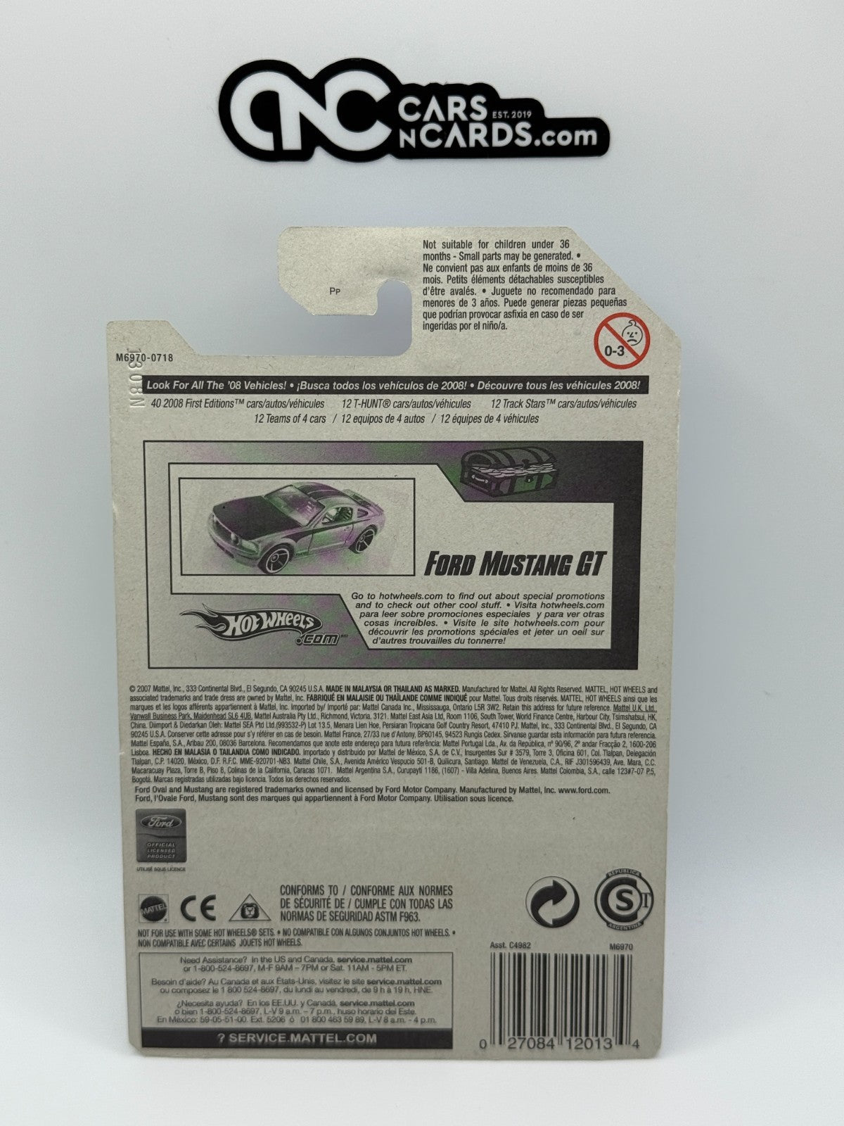 2008 Hot Wheels T-Hunt Treasure Hunt 04/12 Ford Mustang GT Gold