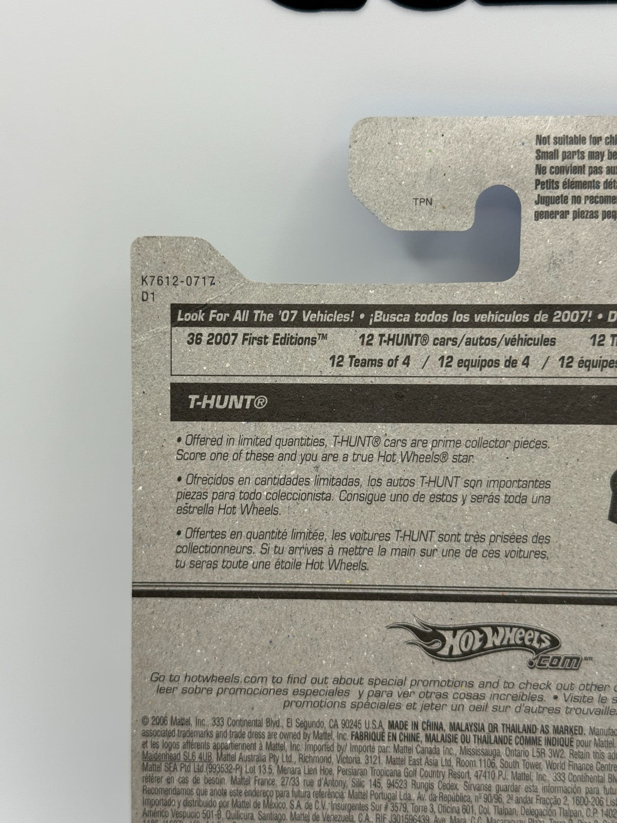 2007 Hot Wheels T-Hunt Treasure Hunt 01/12 '69 Pontiac GTO (Small Crease)